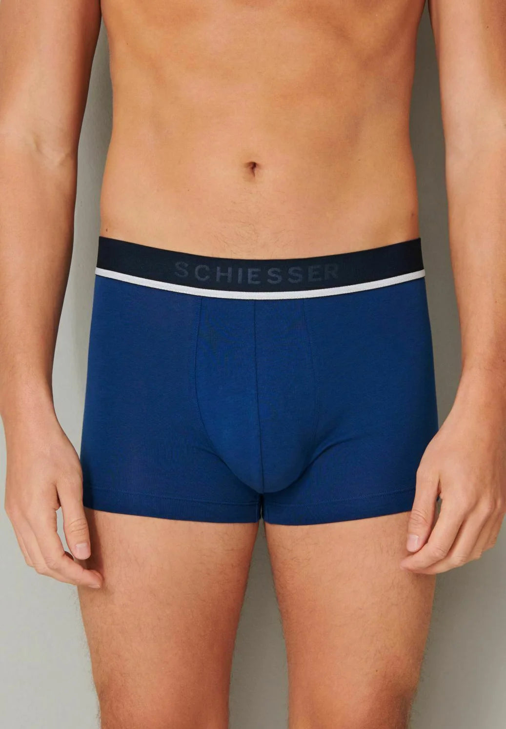 Schiesser 95 5 Cotton Trunks 3 Pack – černá, námořnická, modrá