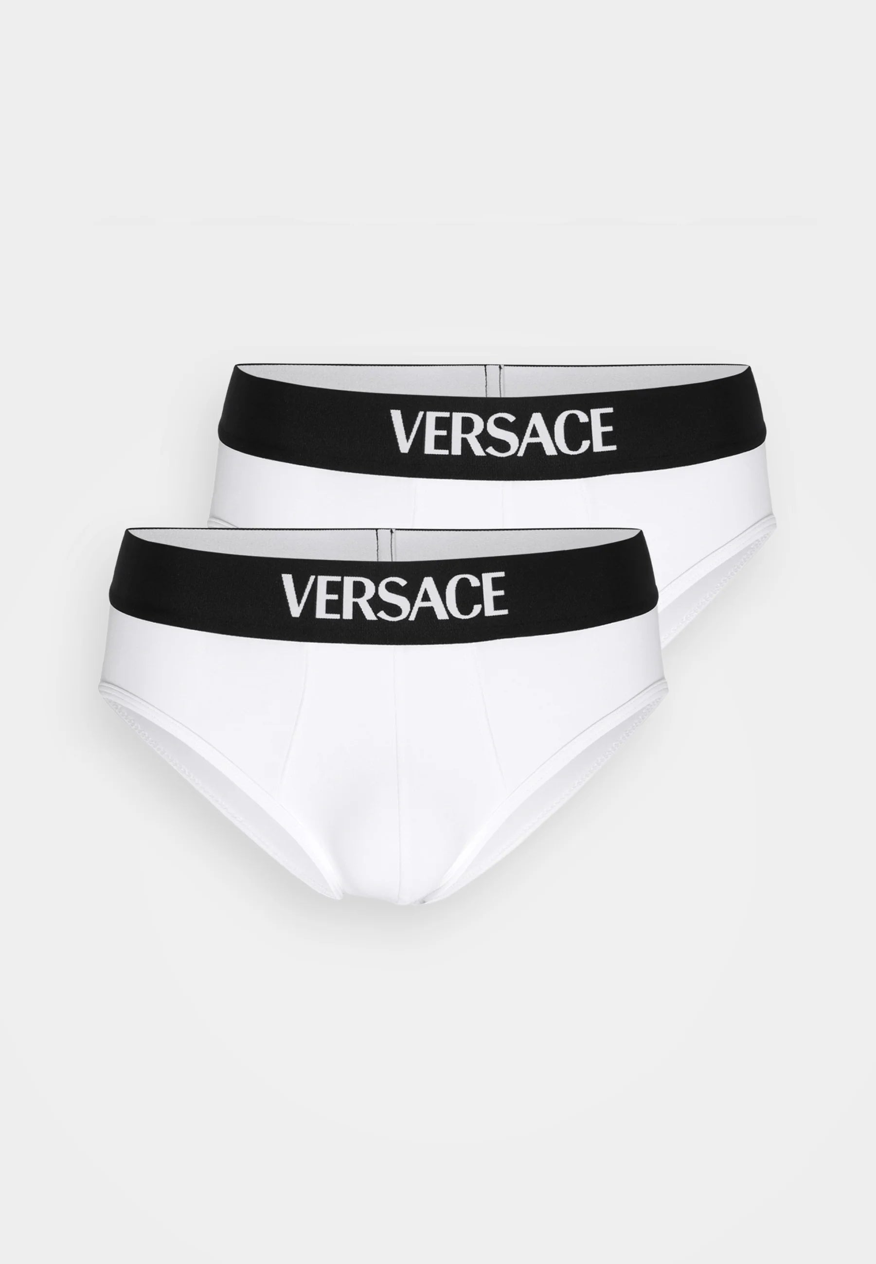 Versace Cotton Stretch Briefs – Low Rise – 2 Pack – Optical White
