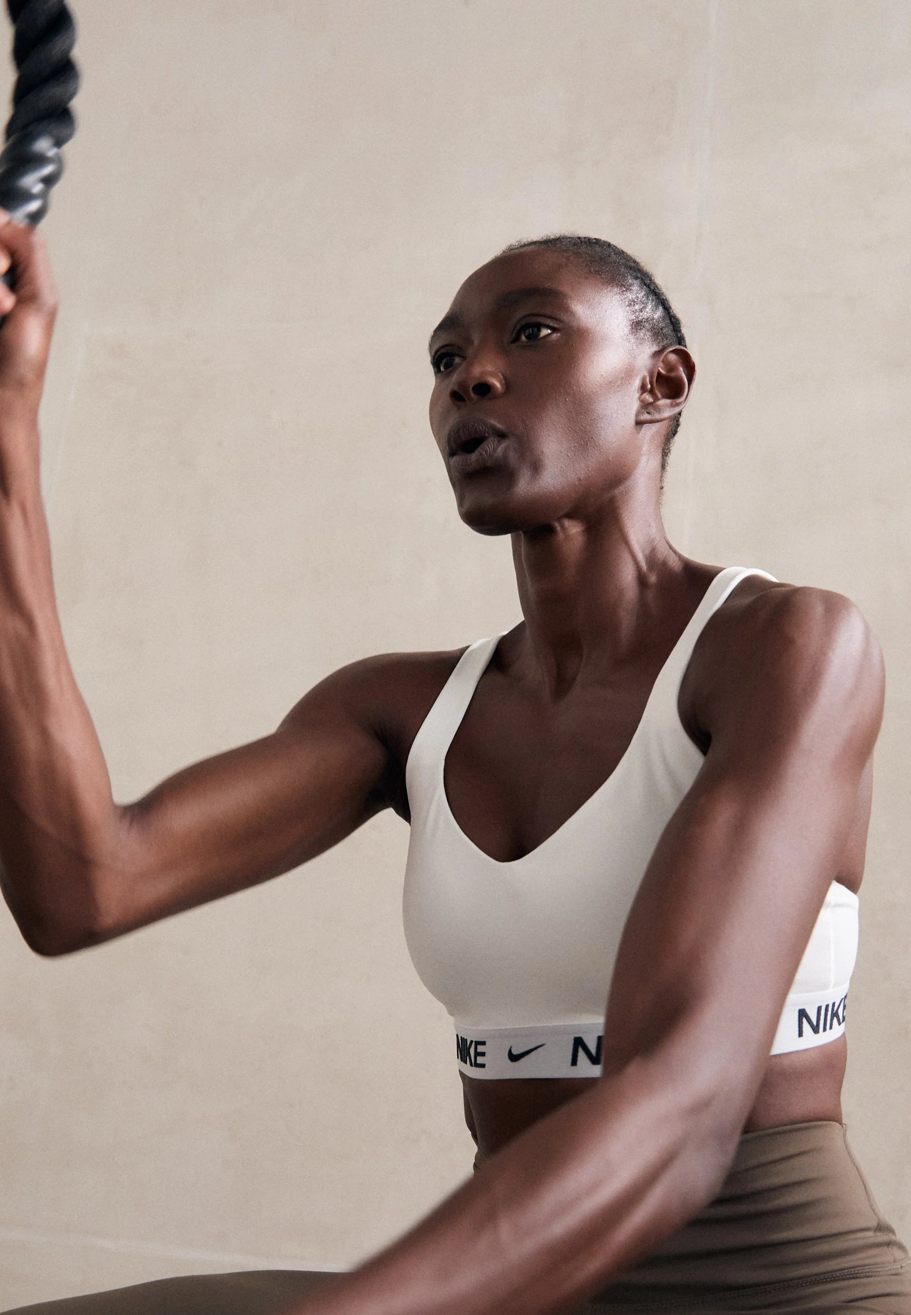 Nike Indy Medium Support Sports Bra – White, Stone Mauve, Black
