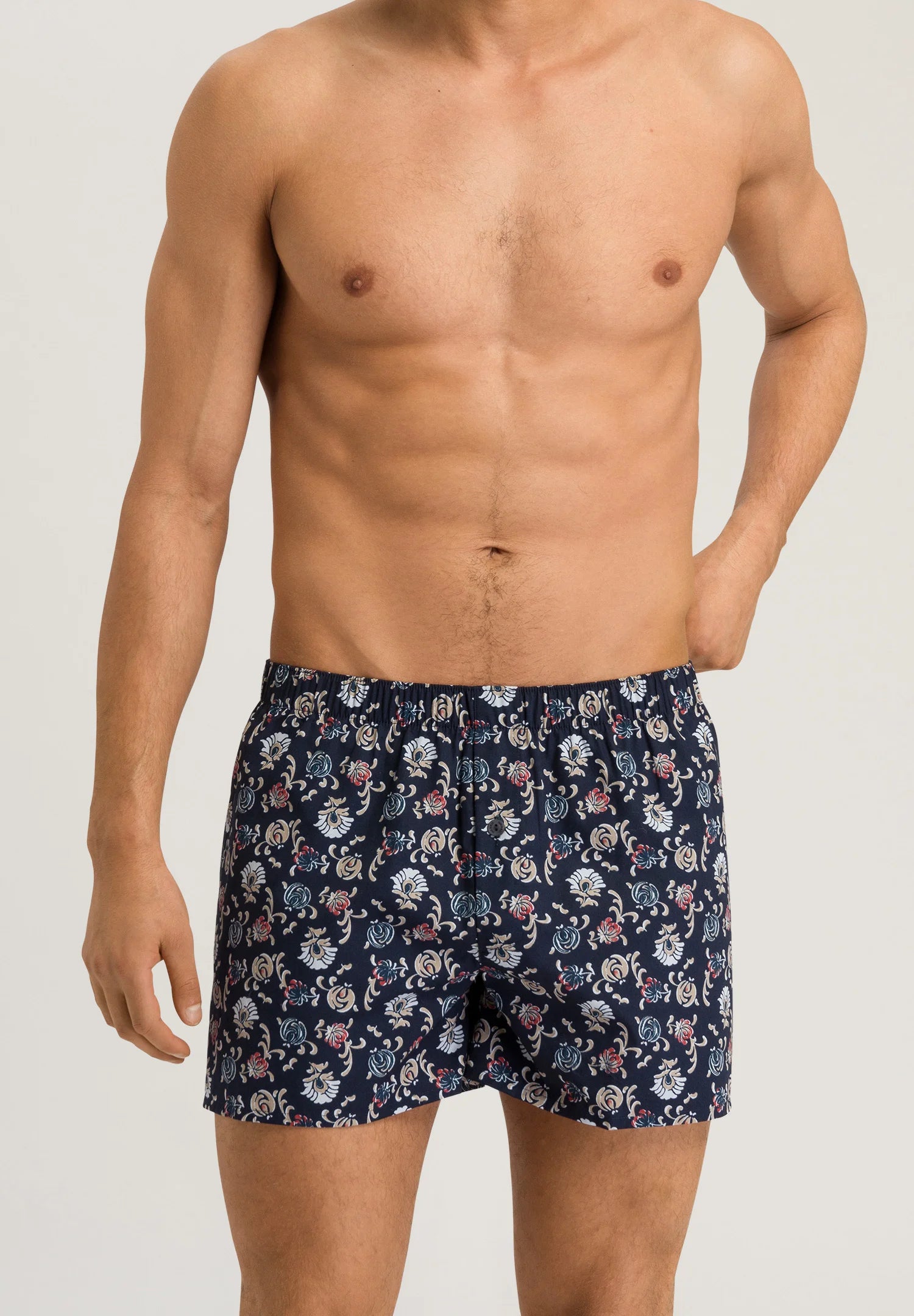 Boxer HANRO FANCY – Imprimé Botanique Marine