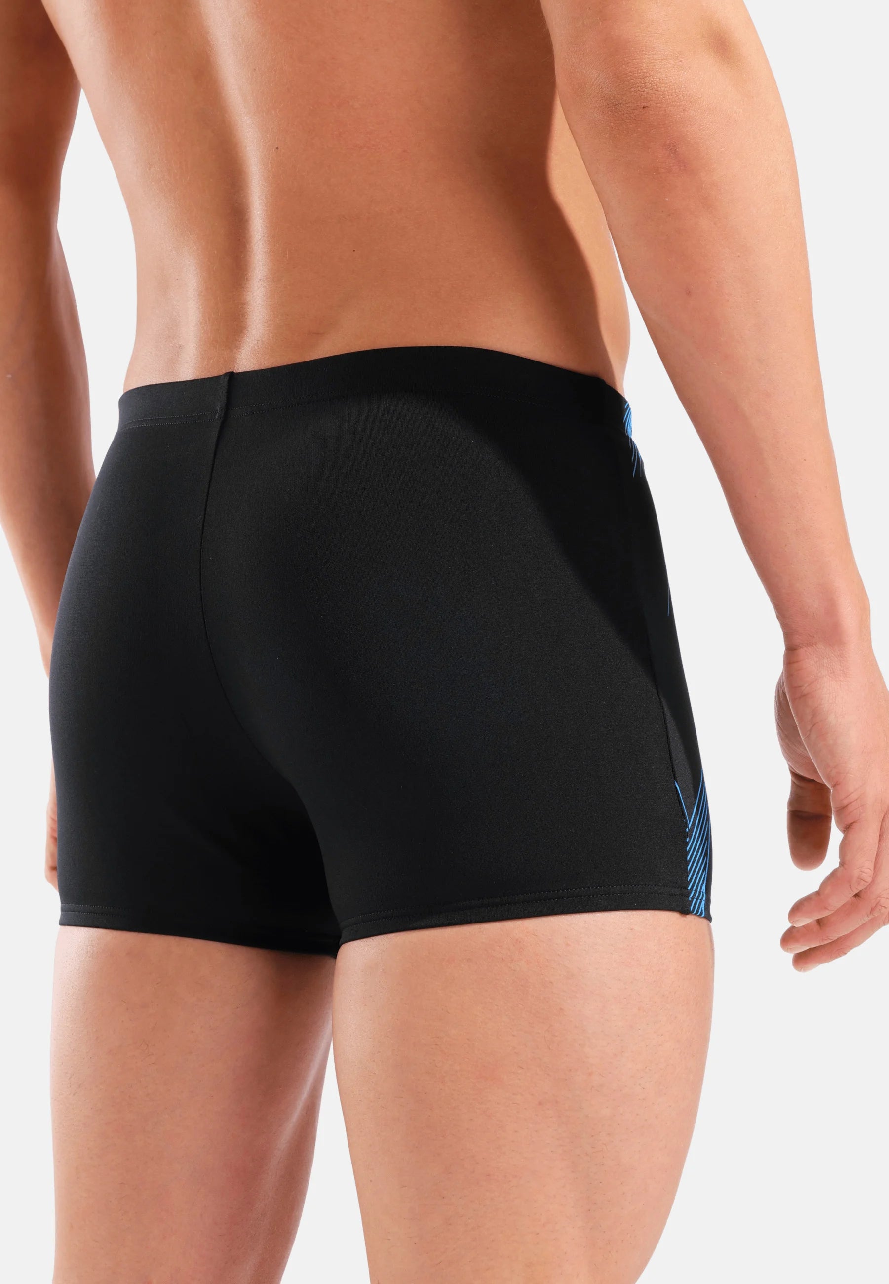 Short de bain graphique Arena – Noir, Turquoise