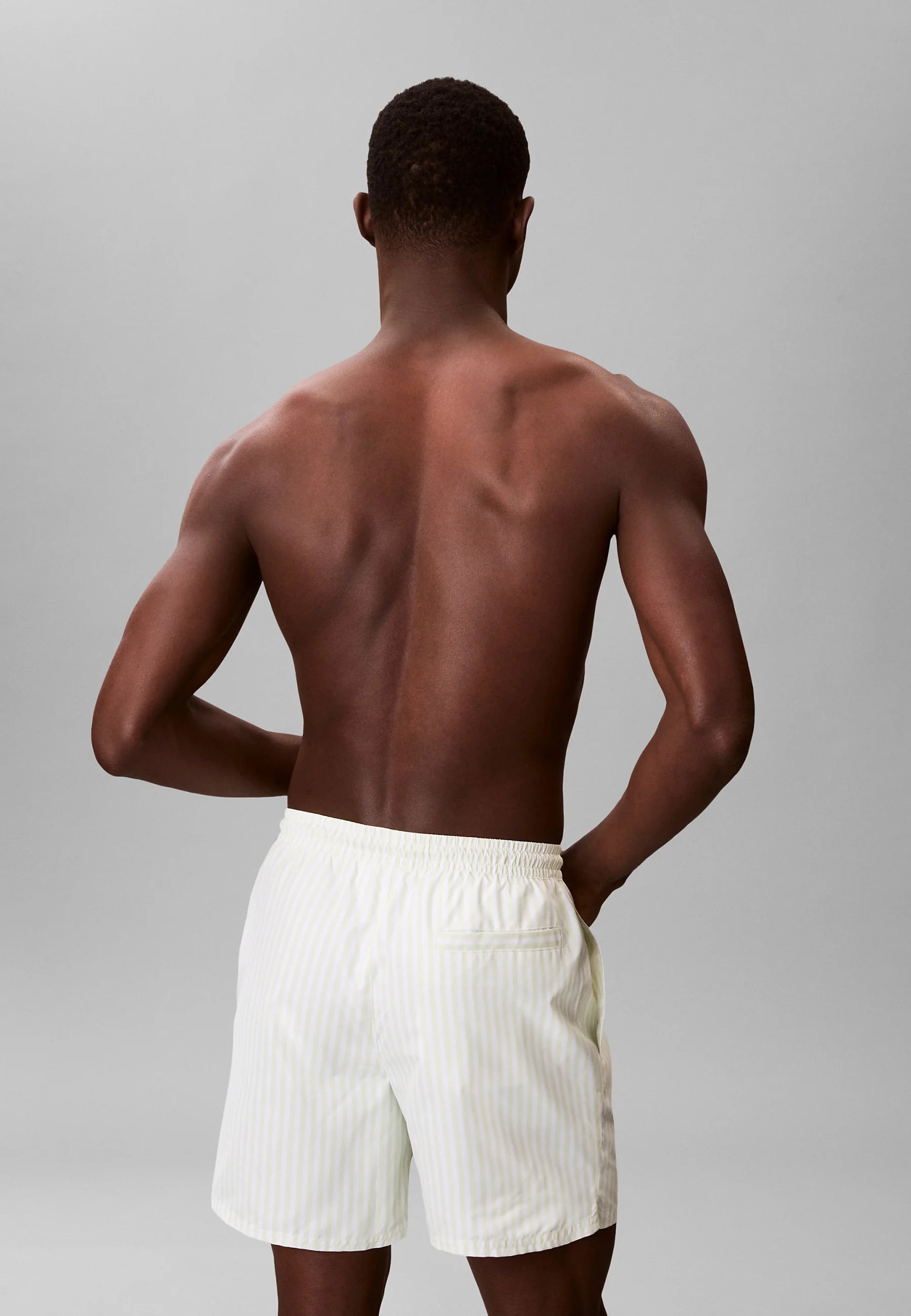 Short de bain graphique Calvin Klein – Penny Stripe, White Jade