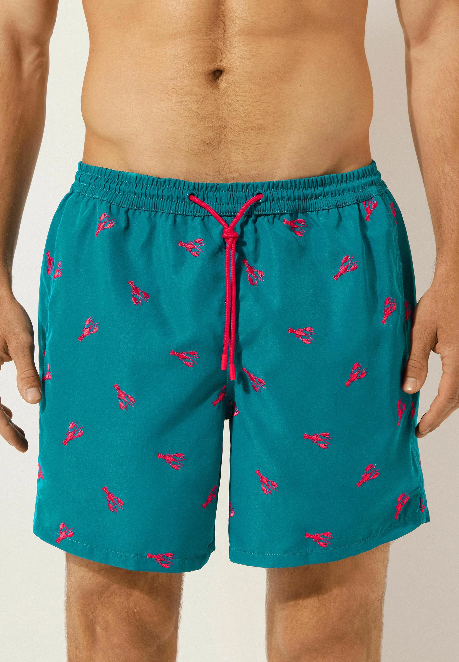 Calzedonia Formentera Patterned Print Swim Shorts – Red Lobster