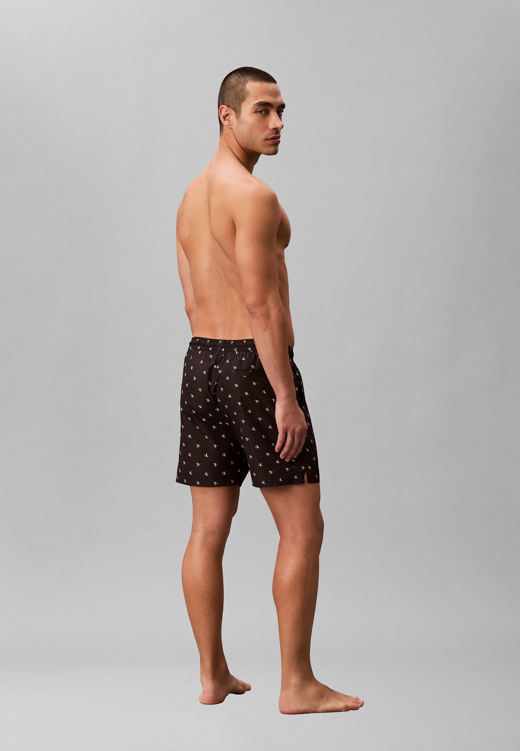 Spodenki kąpielowe Calvin Klein – czarne logo Diamond