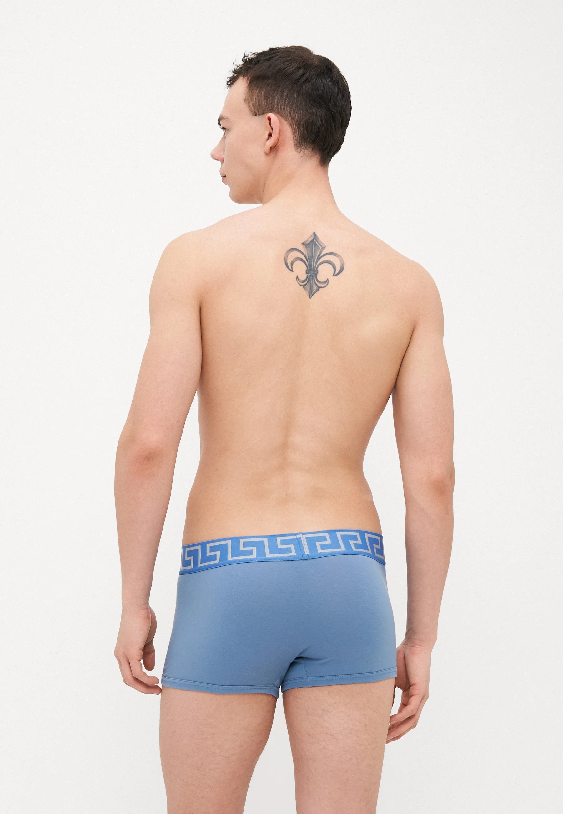 Bavlněné Stretch Versace Low Rise Trunks – Stone Blue, Silver
