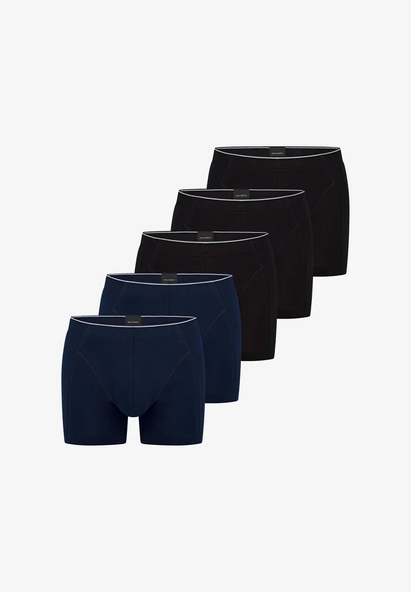 Schiesser, lot de 5 boxers – noir, bleu