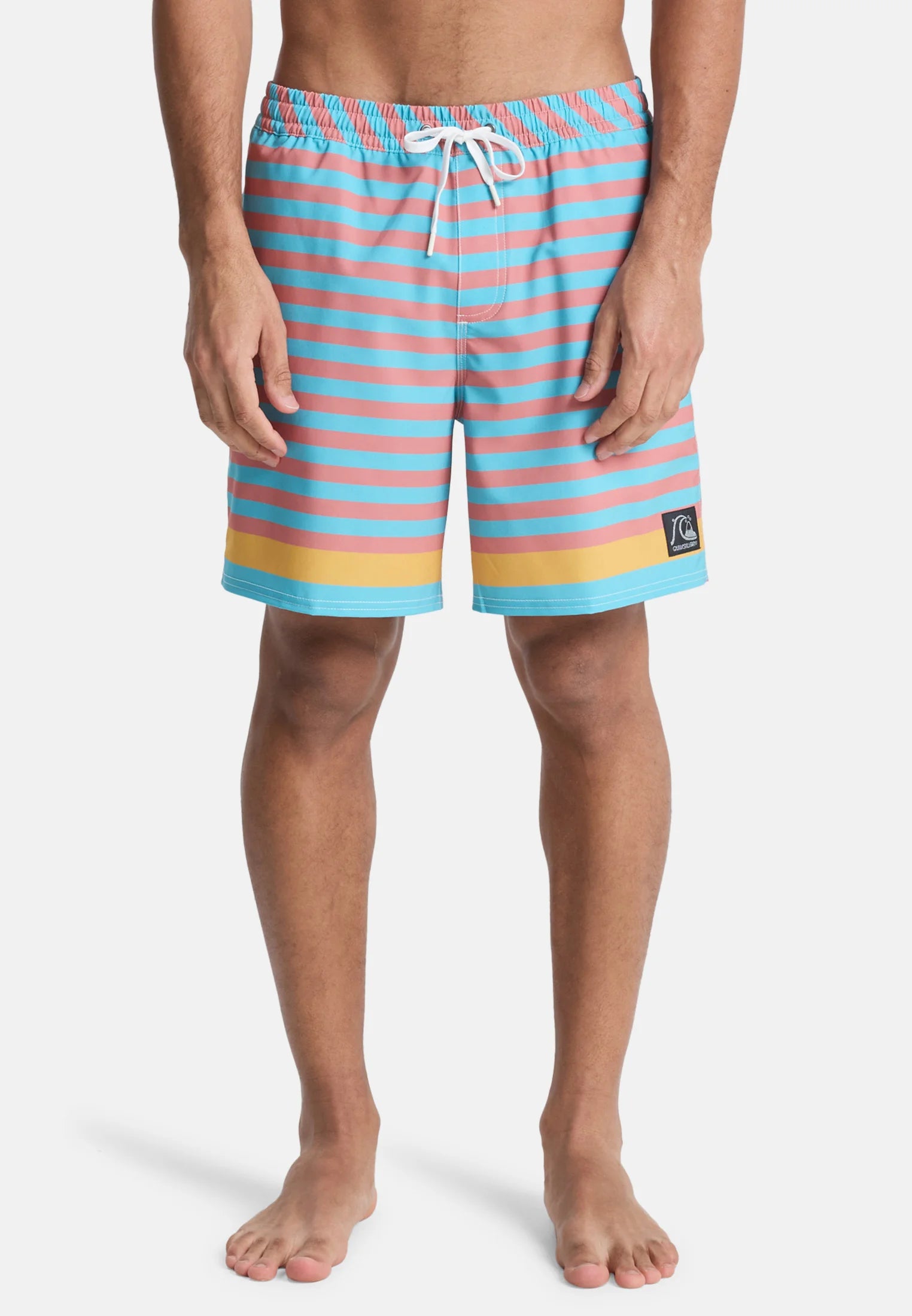 Plavecké šortky Quiksilver BTZ Stripe Volley – béžové
