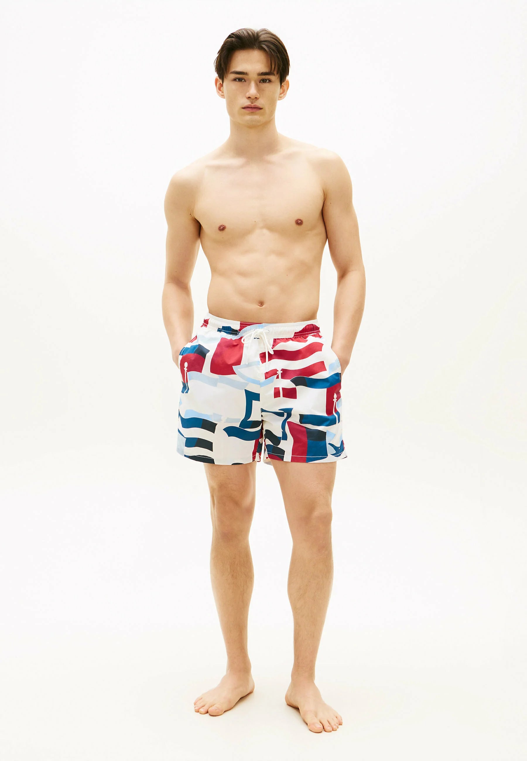 Szorty kąpielowe Tommy Hilfiger – Vintage Flags Ivory Petal