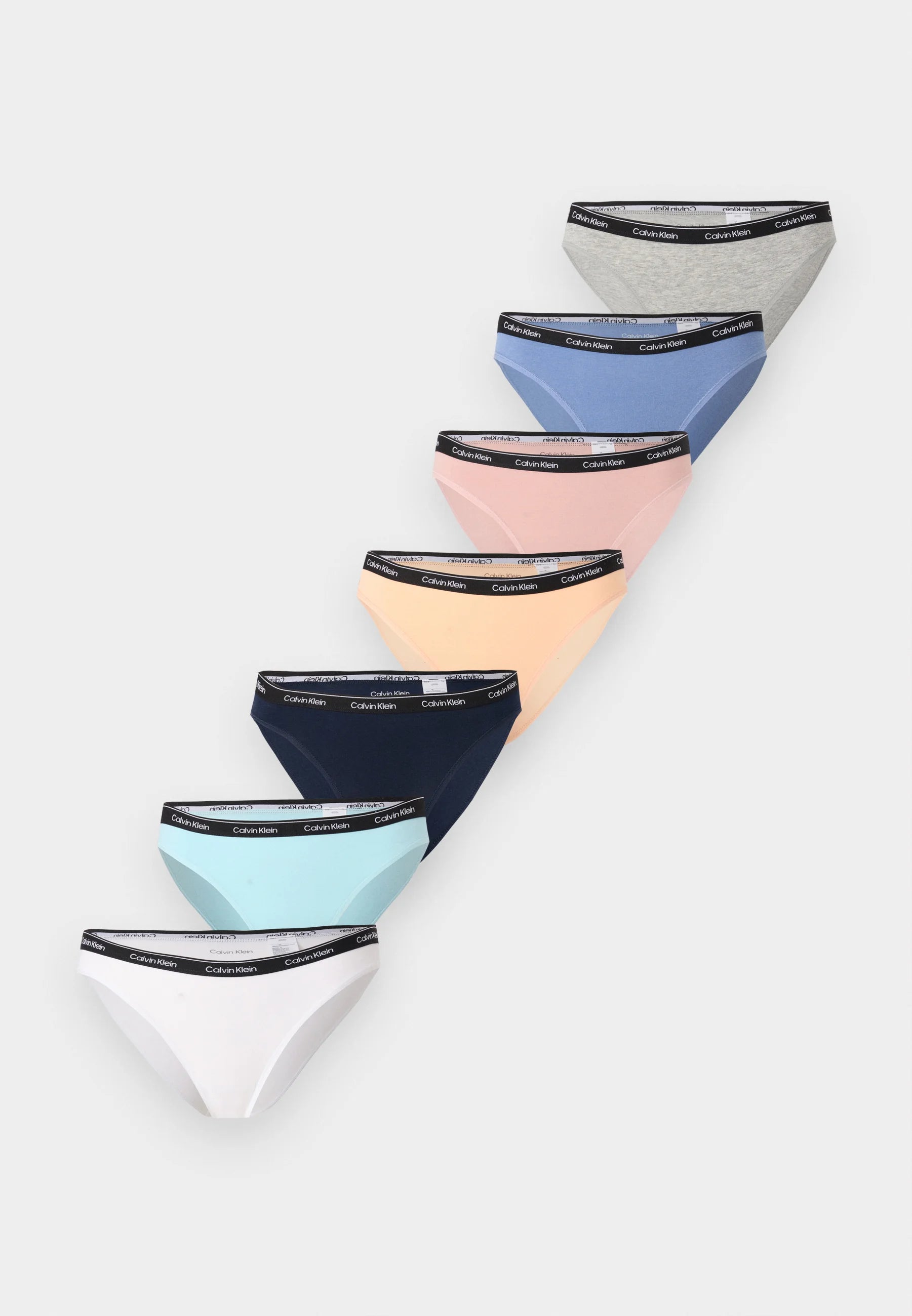 Calvin Klein Icon Logo Slips – 7er-Pack, Shoreline, Grey Heather, Antarctic Blue