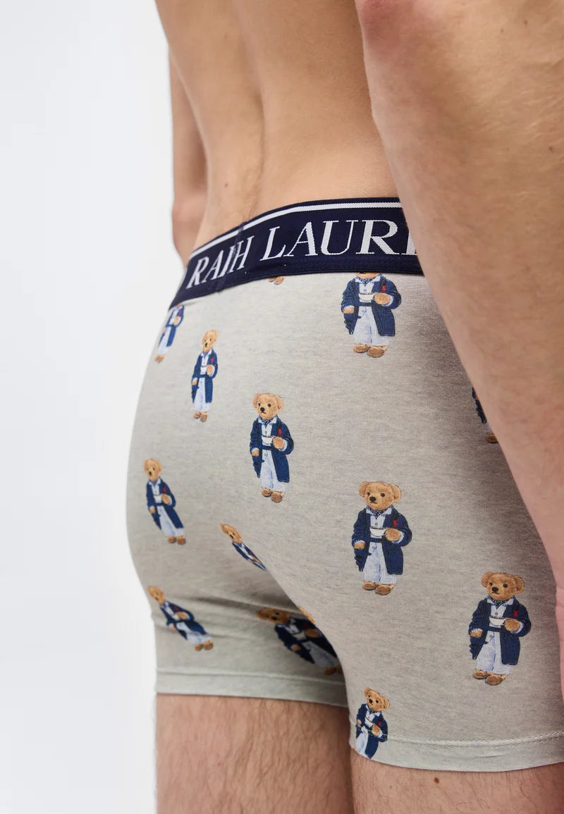 Polo Ralph Lauren Cotton Stretch Trunks – Low Rise – 2 Pack – Navy, Taylor Heather