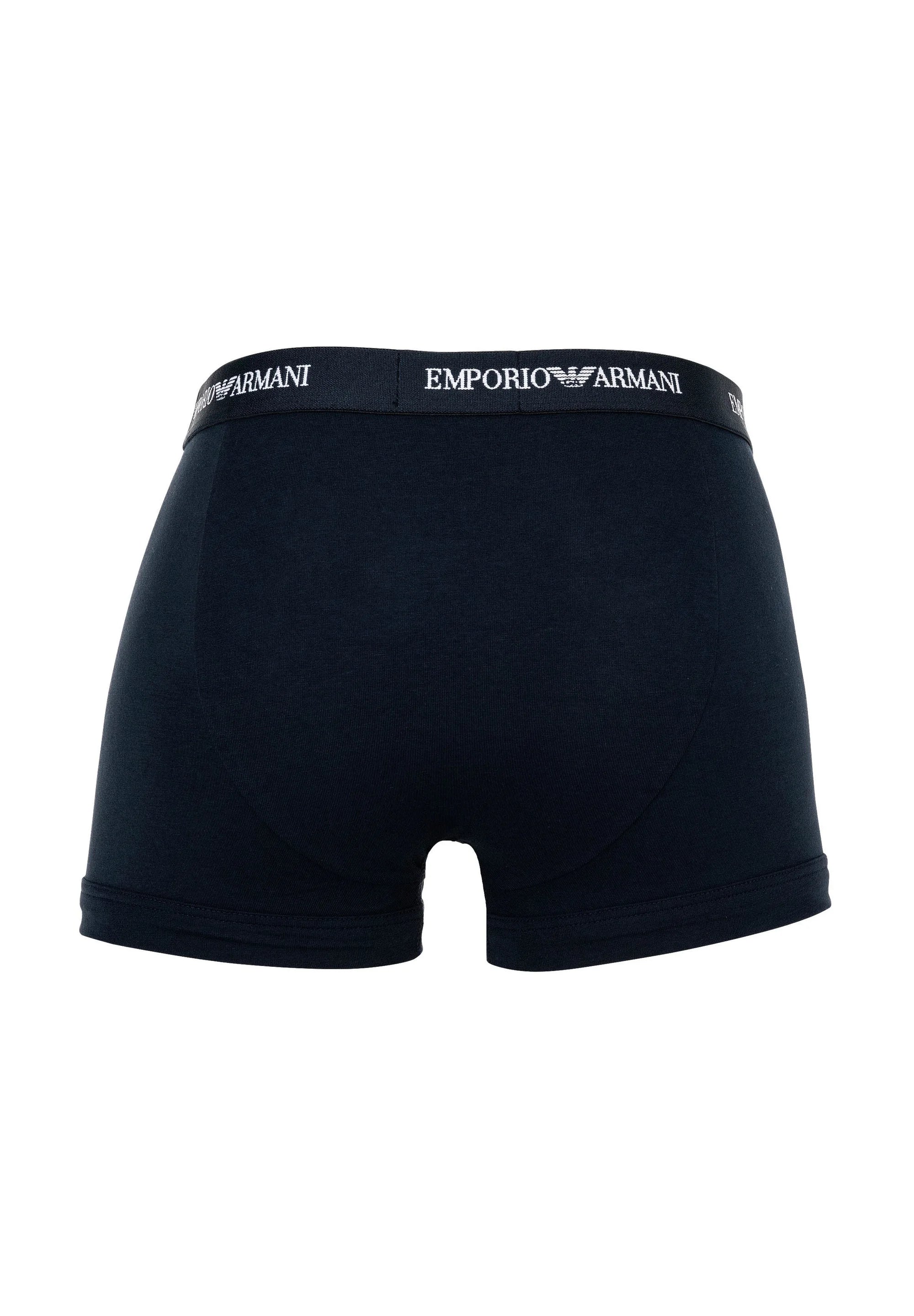Lot de 3 boxers Emporio Armani en coton stretch de qualité supérieure – Blanc, Bleu Armani, Noir