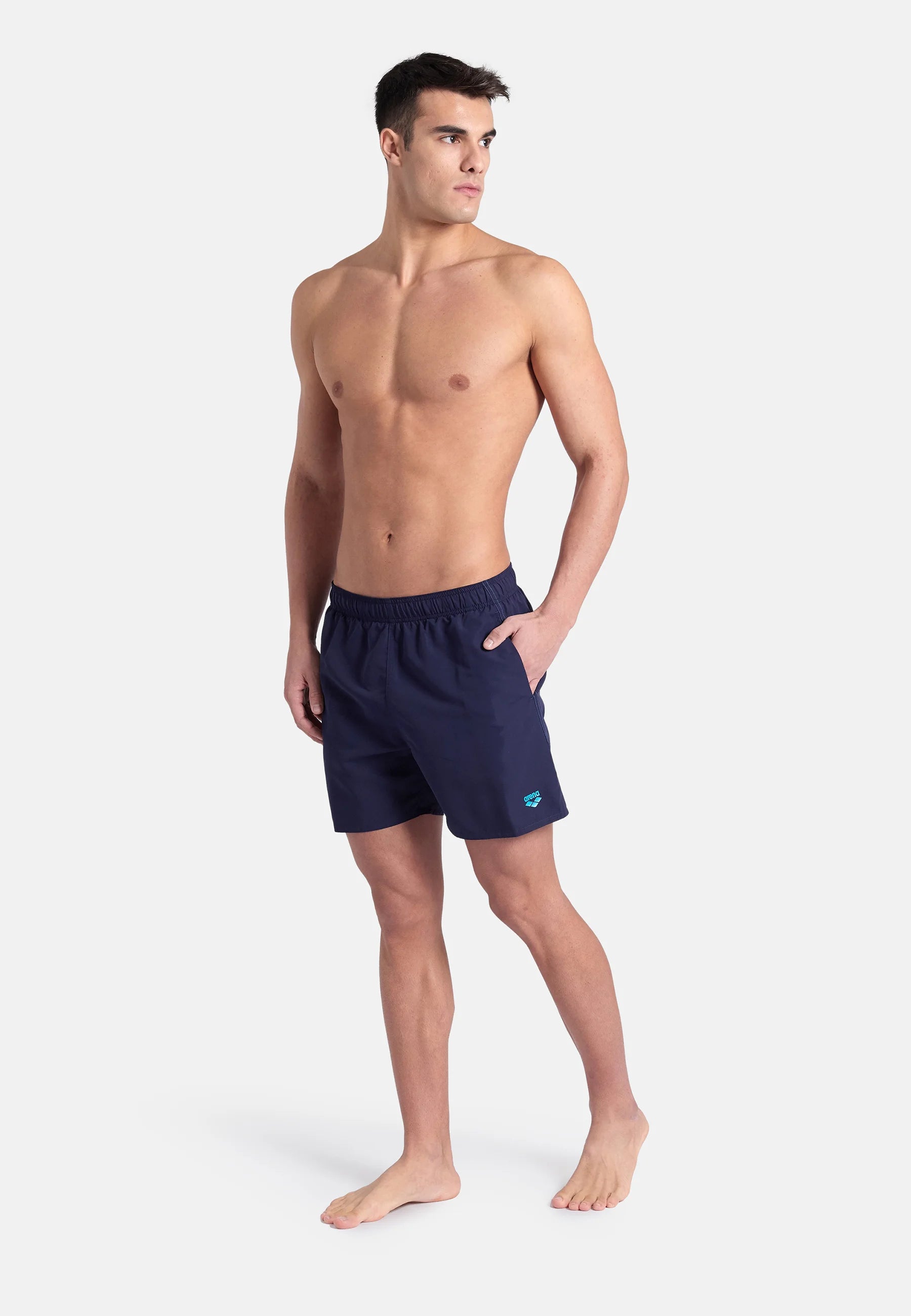 Arena Fundamentals Boxer R – Navy, tyrkysová