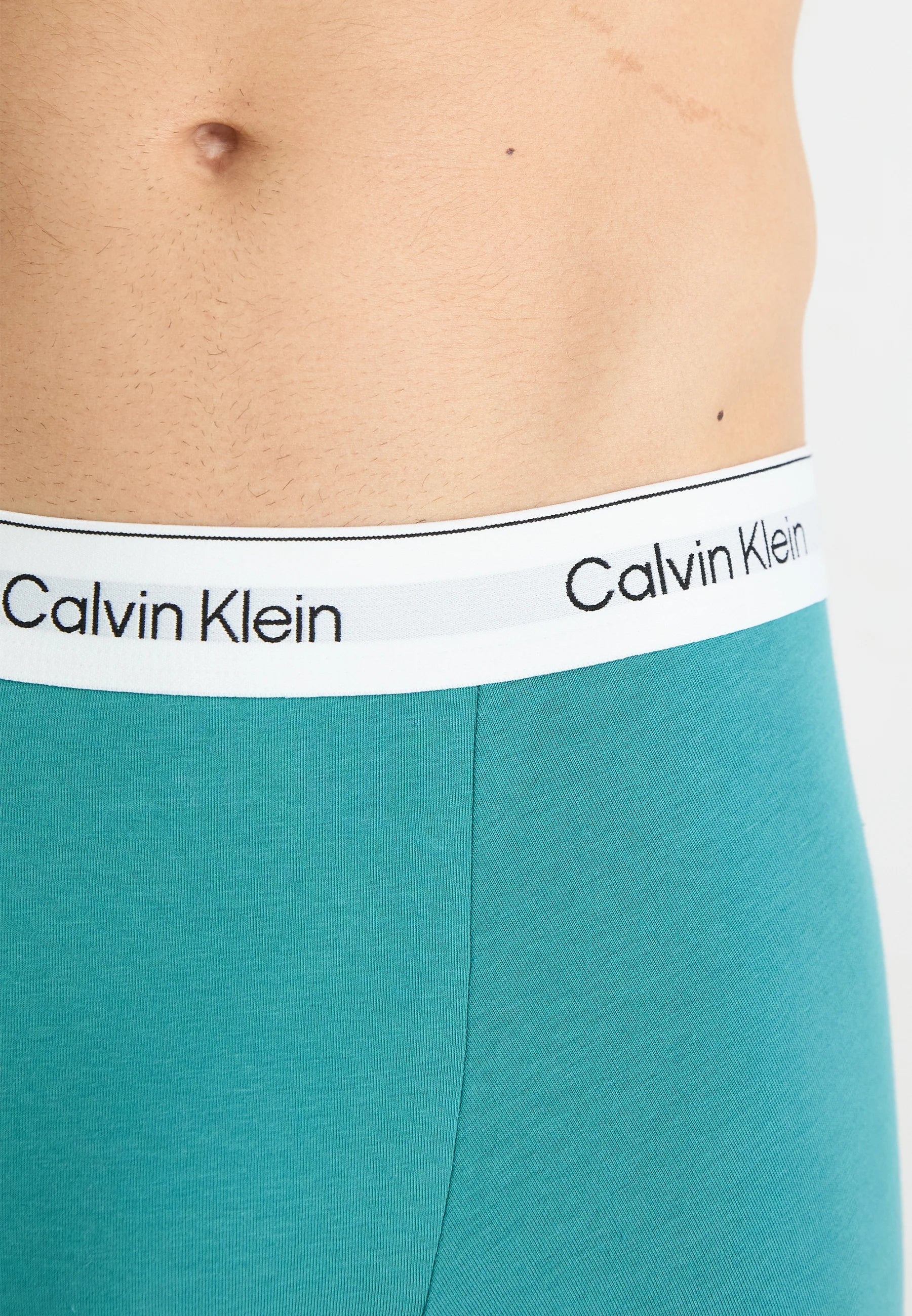 Calvin Klein Icon Cotton Stretch Relaxed Fit Trunks – 3 Pack – Shoreline, Grey Heather, Lively Teal