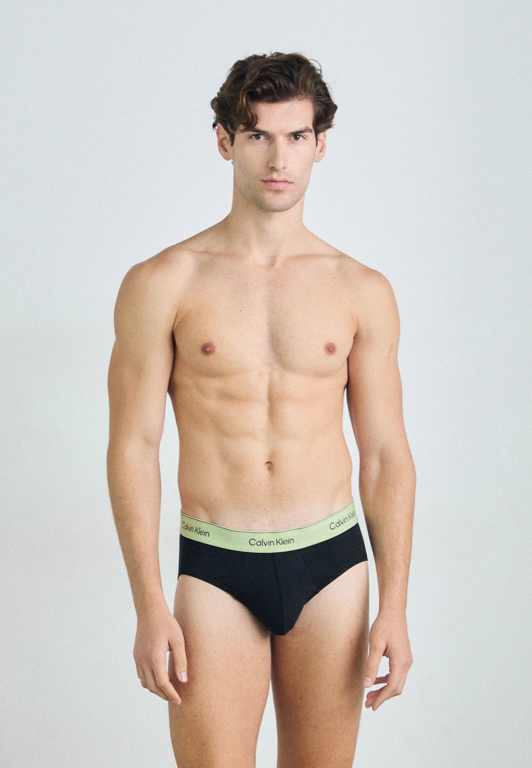Calvin Klein Icon Cotton Stretch Hip Briefs – 3 Pack – White, Beau Blue, Leafy Fun