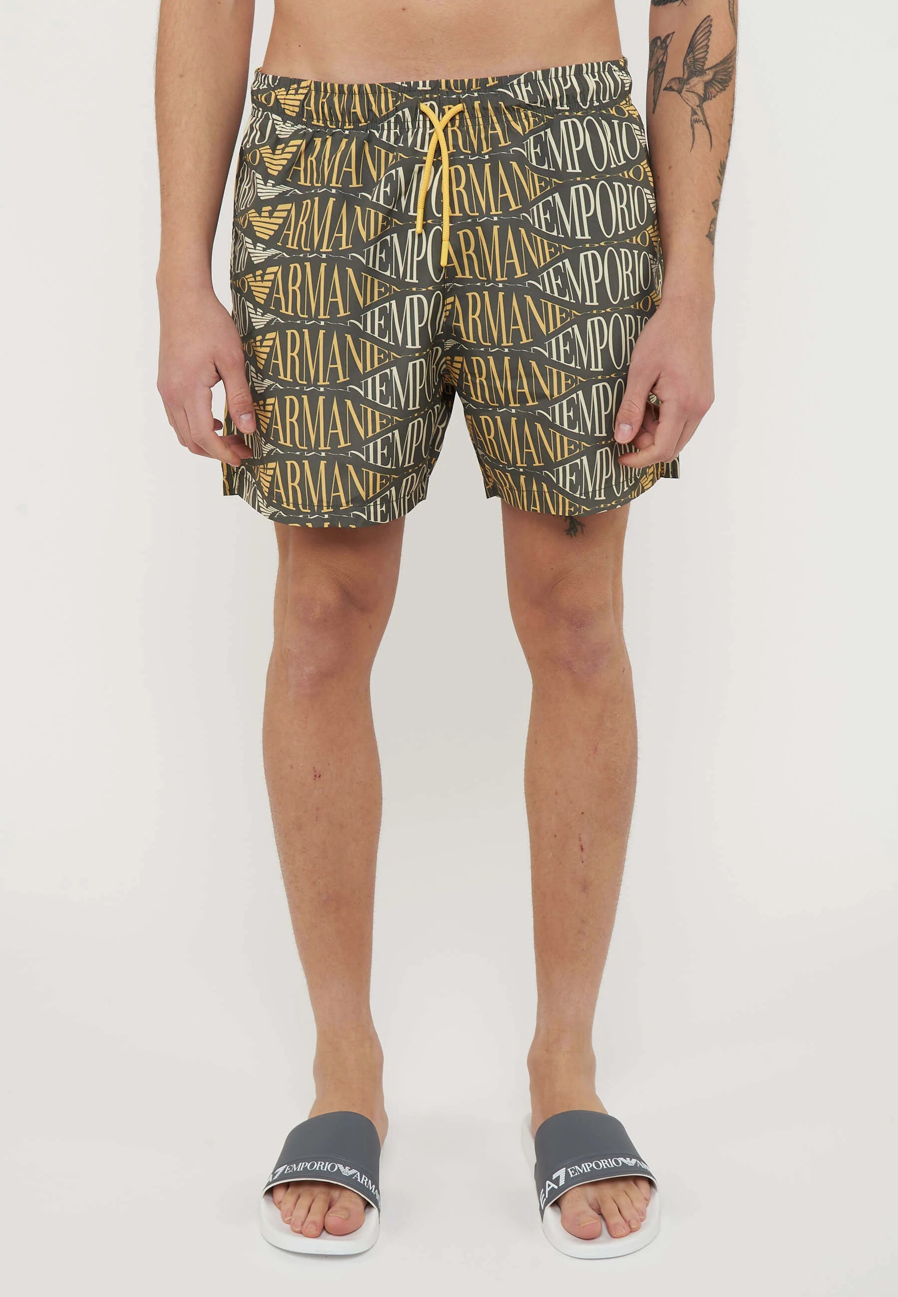 Plavecké šortky Emporio Armani EA7 Logo – EA Logo Olive