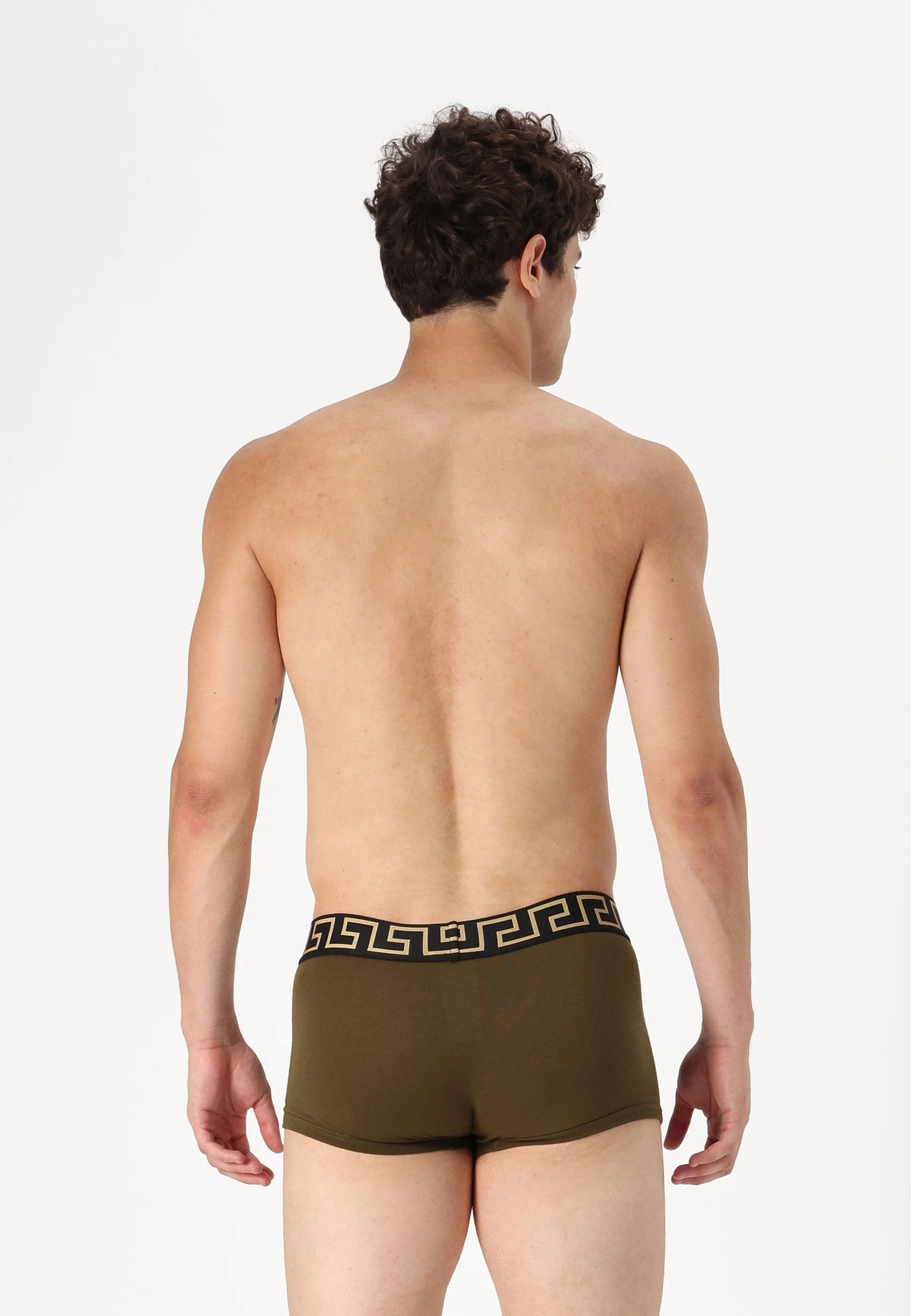 Bavlněné Stretch Versace Low Rise Trunks – tmavě zelené