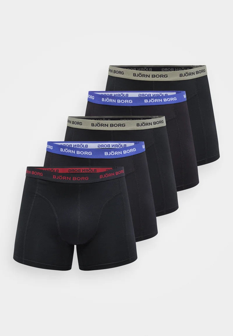Björn Borg Stretch 5 Pack Boxer Briefs – Mixed Dark Colours