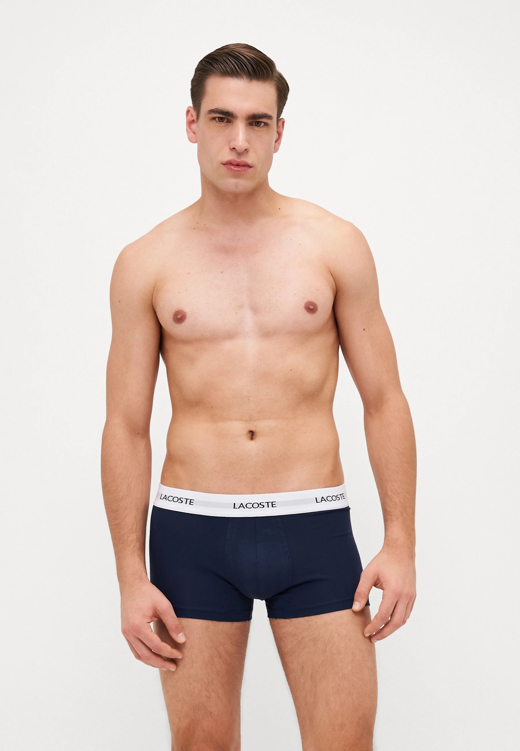 Lacoste Court 3 Pack Stretch Trunks – Black, Green, Navy Blue