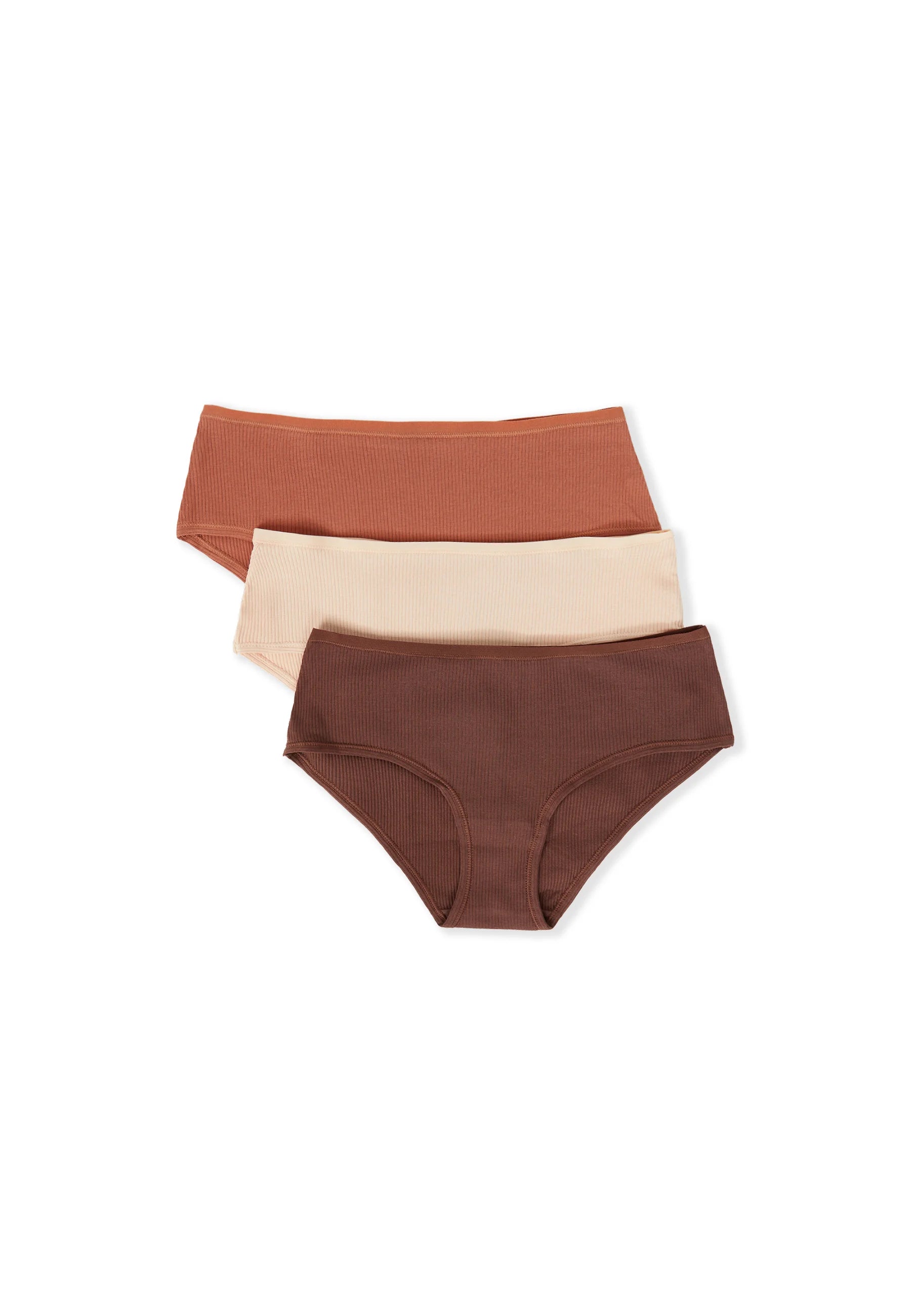 Etam John Briefs – 3 Pack, Brown, Beige, Orange