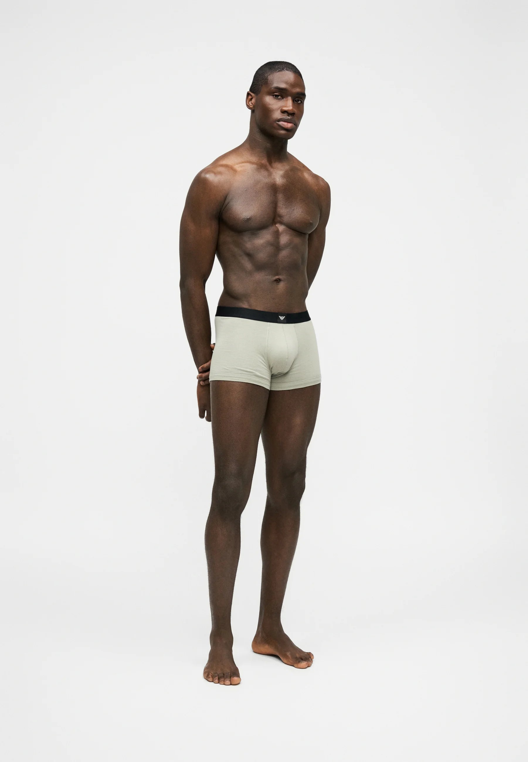 Emporio Armani ESSENTIAL Logo Label 3er-Pack Unterhosen – Salbei, Orion, Weiß