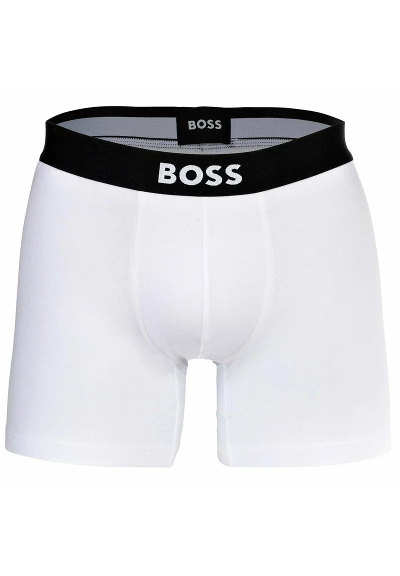 BOSS 6 Pack One Stretch Logo Trunks – černá, šedá, bílá