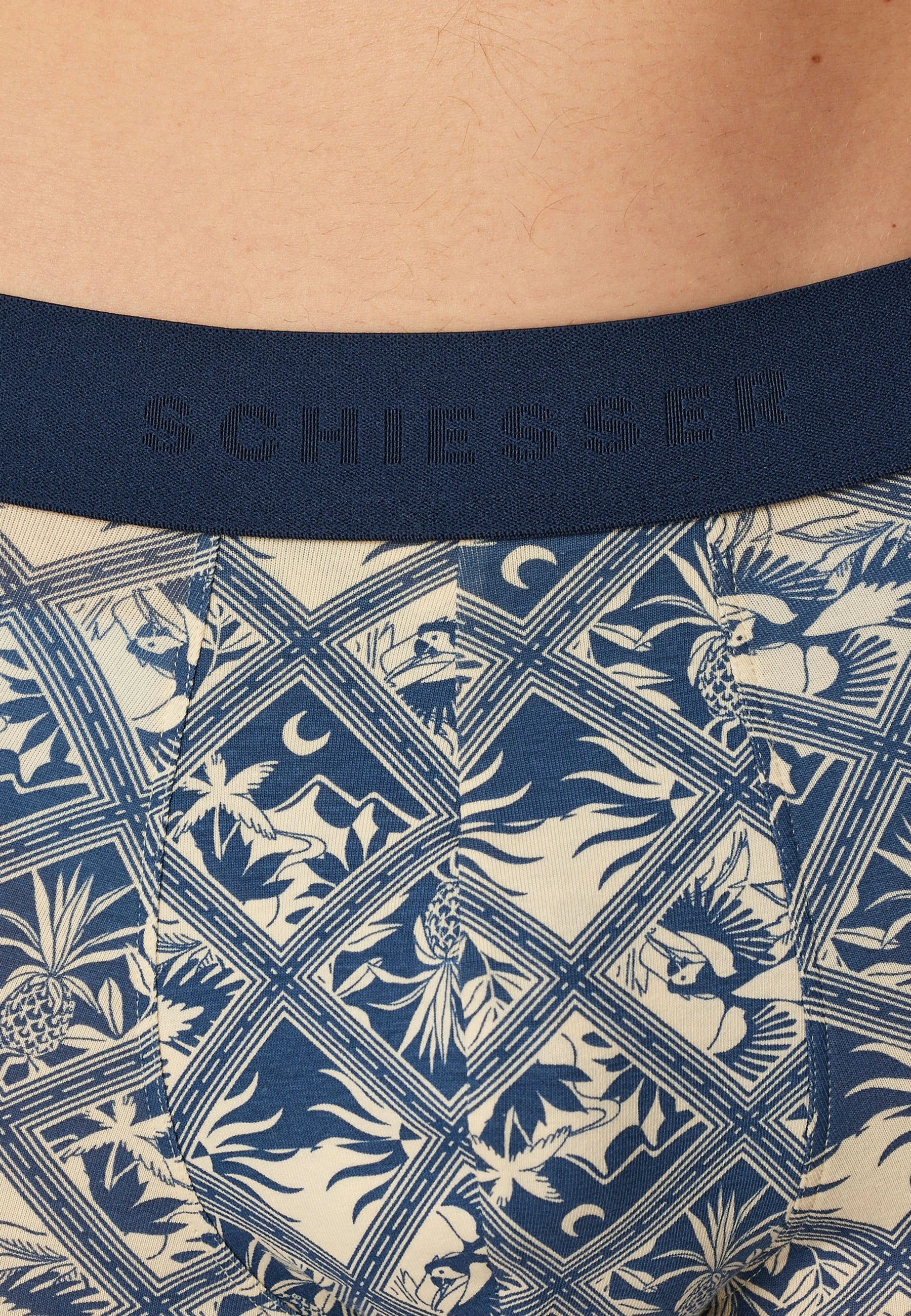 Schiesser 95 5 Lot de 10 boxers – Bleu foncé, Jaune clair