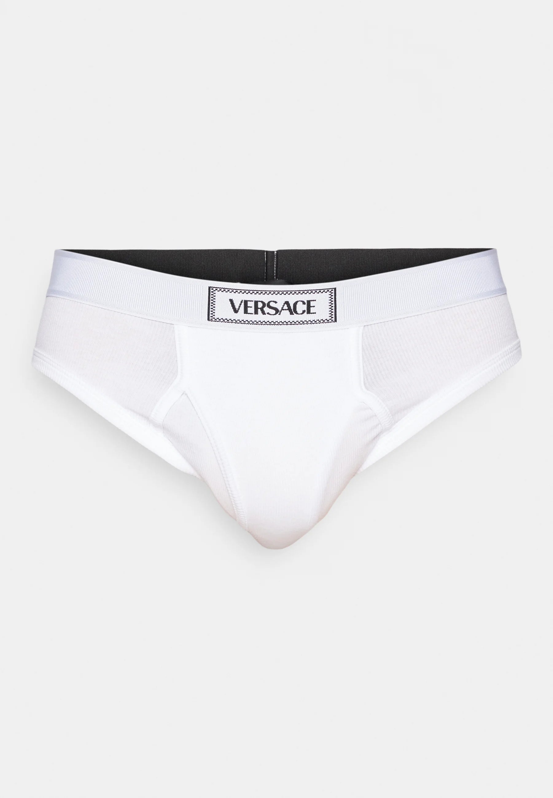 Bavlněné Stretch Rib kalhotky Versace – optické bílé