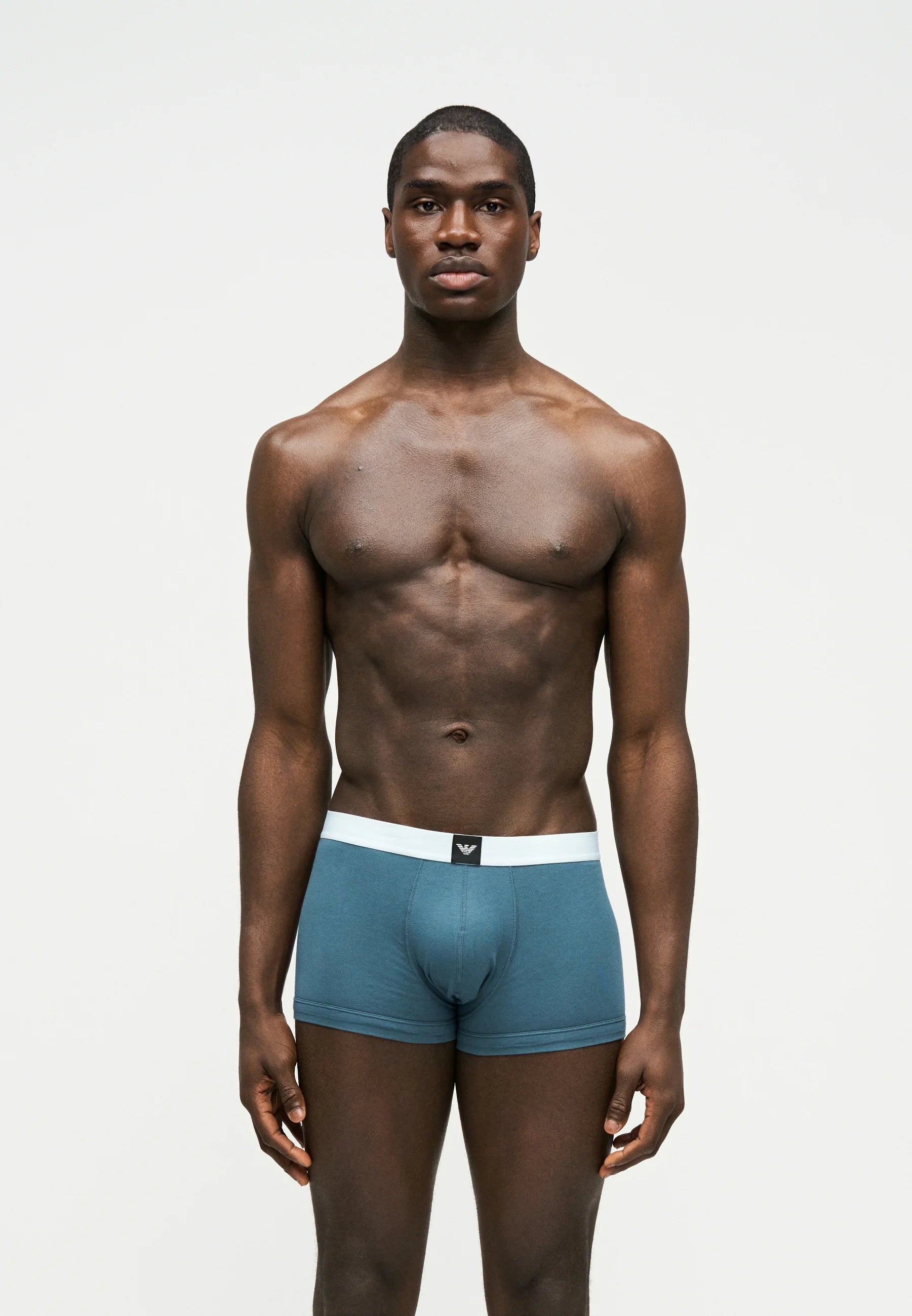 Emporio Armani ESSENTIAL Logo Label 3er-Pack Unterhosen – Salbei, Orion, Weiß
