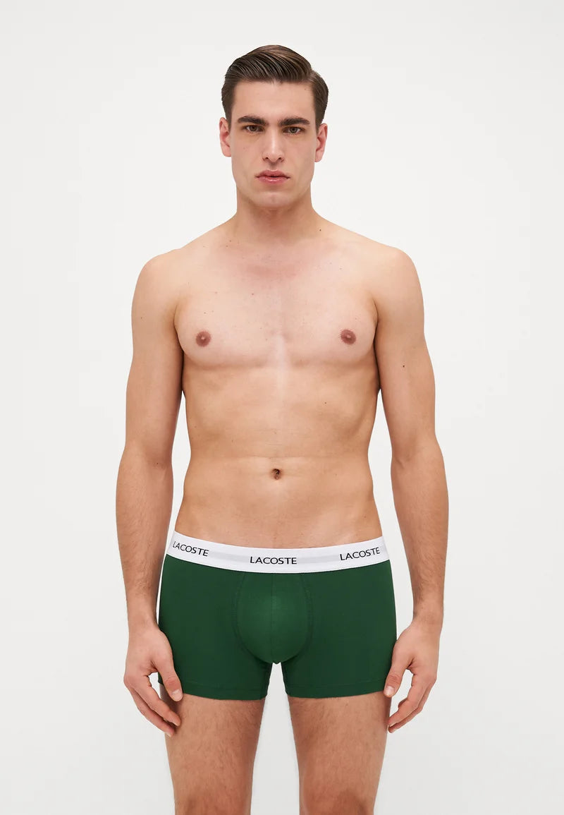 Lacoste Court 3 Pack Stretch Trunks – Black, Green, Navy Blue