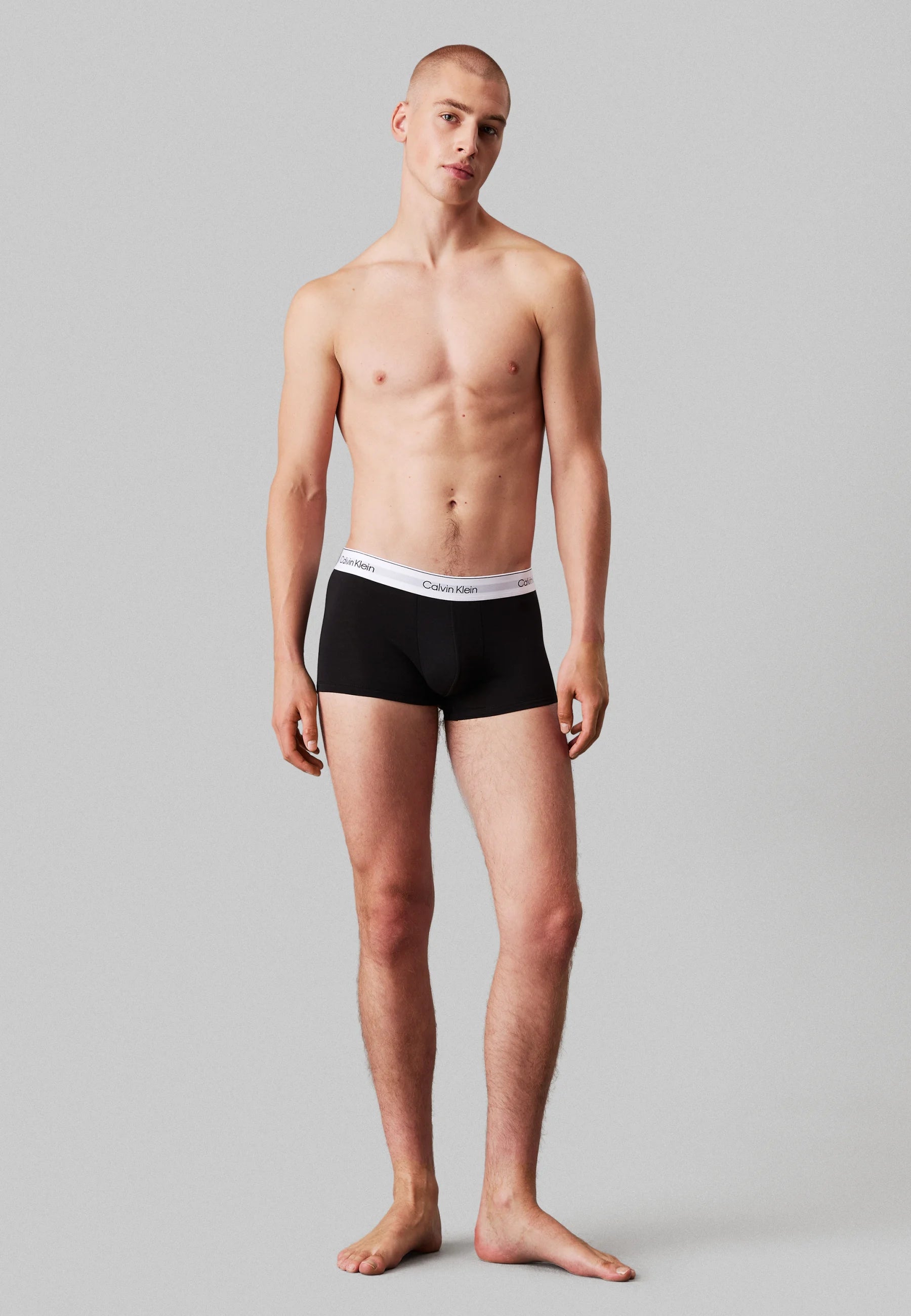 Calvin Klein Icon Cotton Stretch Low Rise Trunks - Lot de 5 - Blanc, Chiné