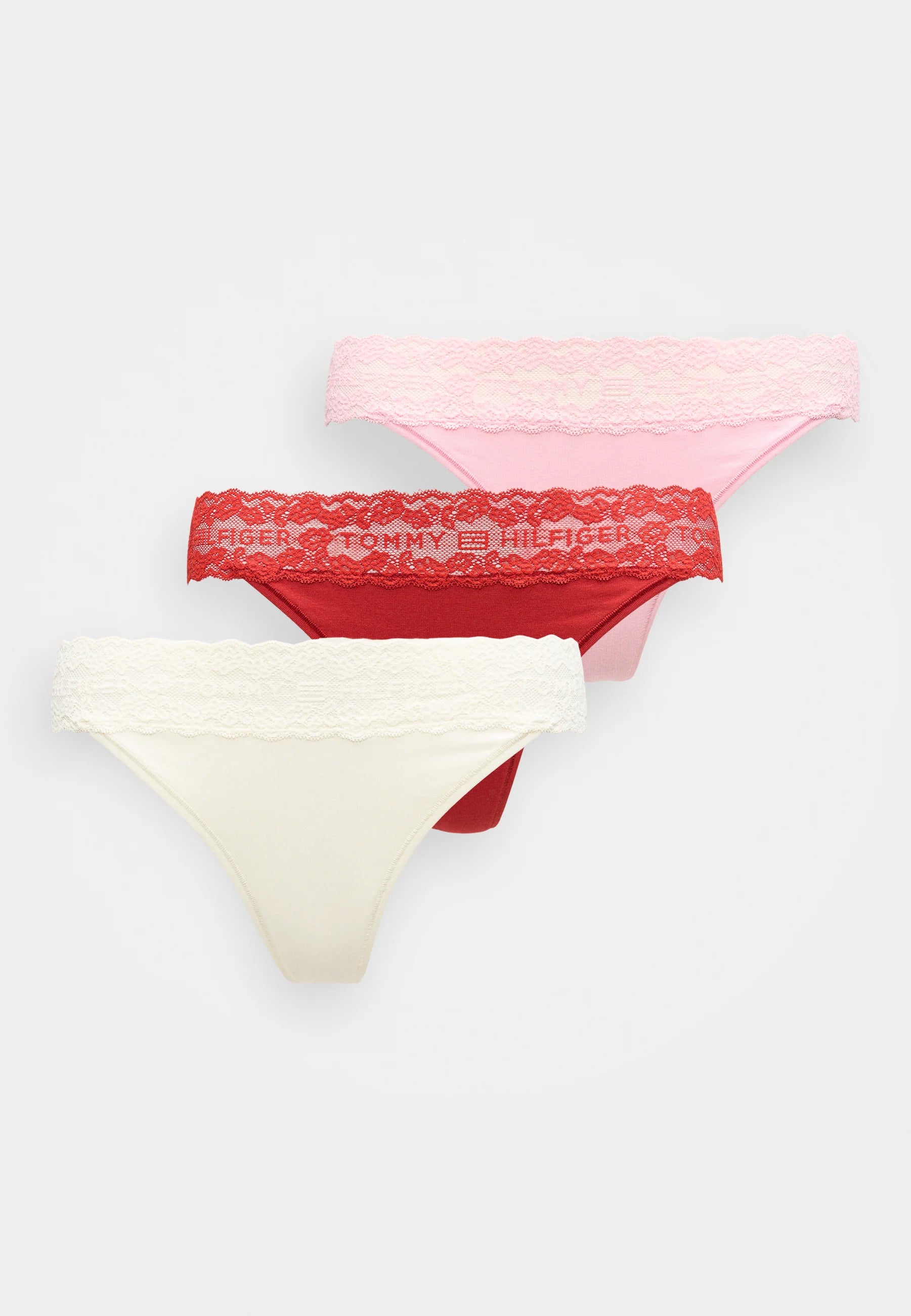 Tommy Hilfiger Ditsy Lace 3-Pack – Bonita Pink, Ivory, Dark Magma