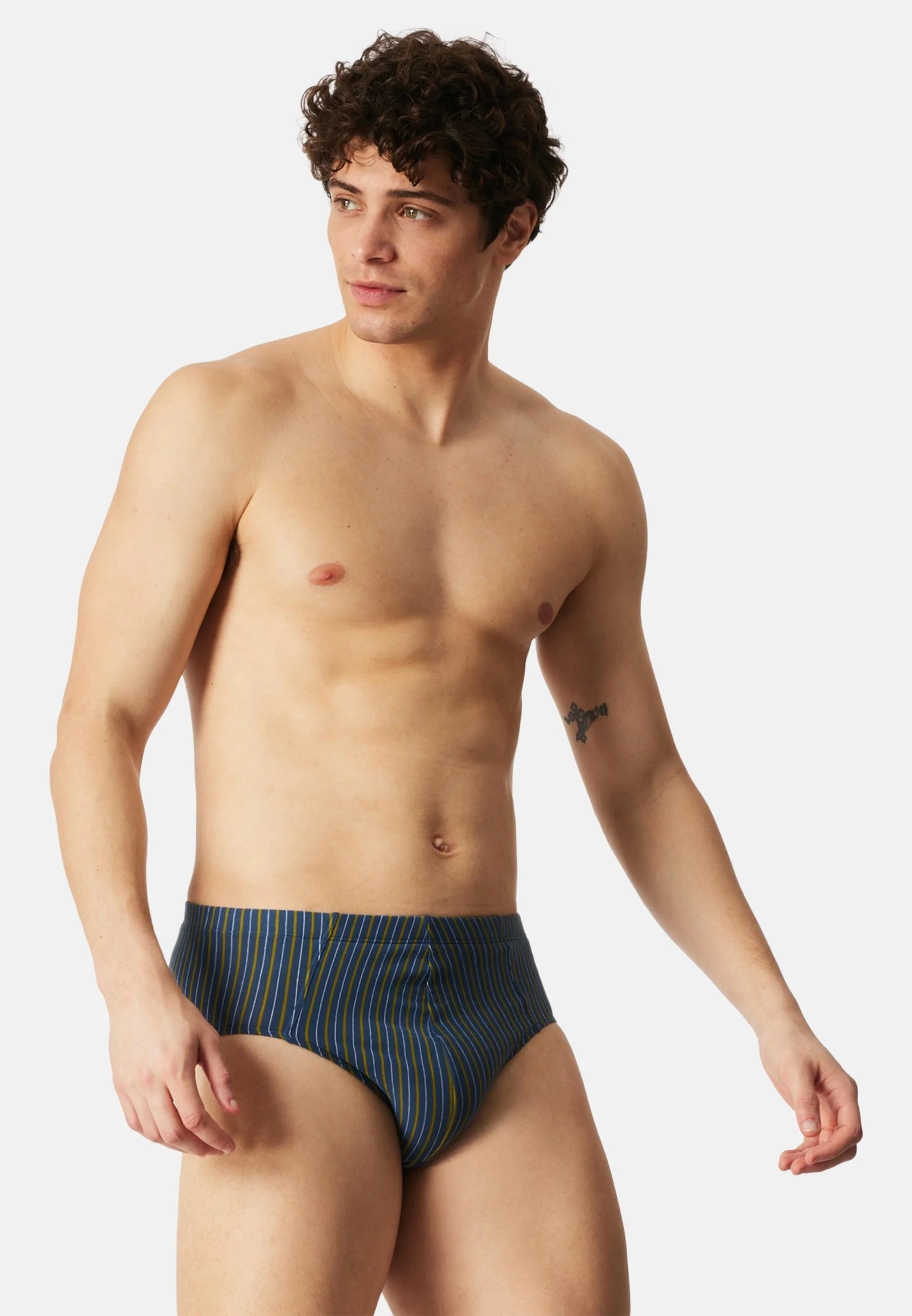 Schiesser 95 5 Essentials Cotton 9 Pack Mini Briefs – Dark Blue, Green