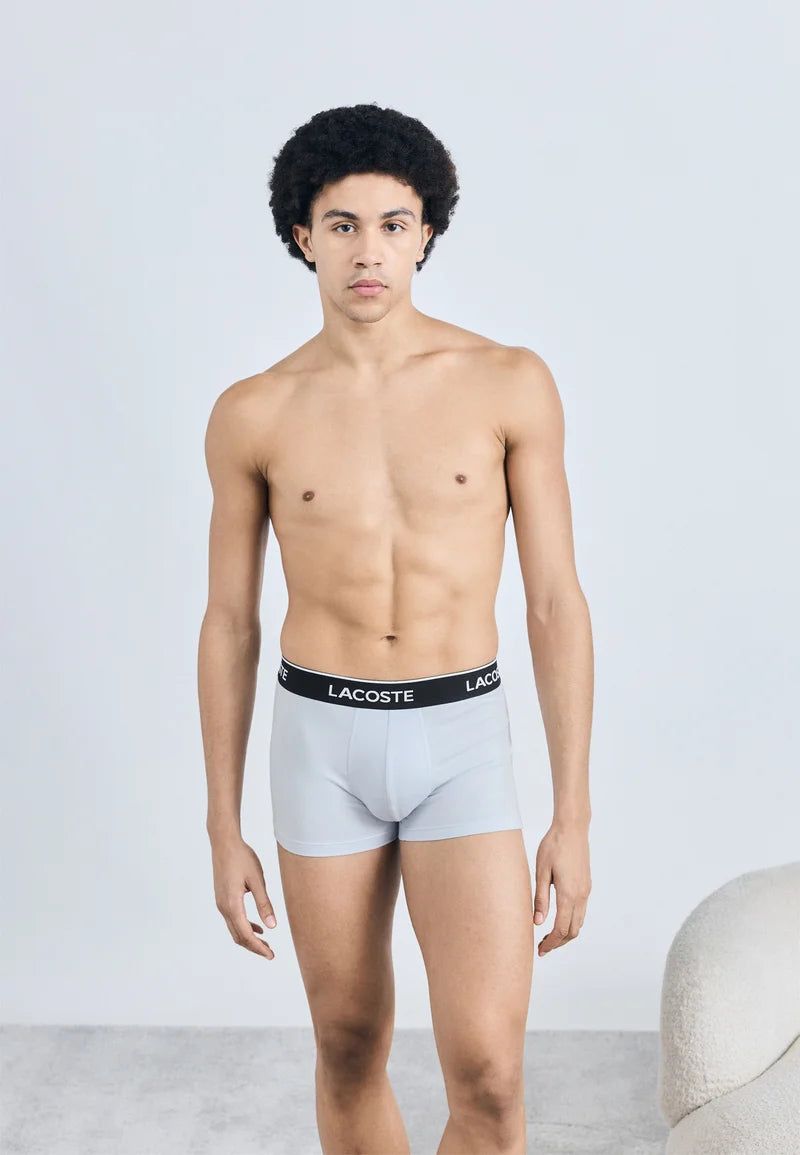 Lacoste Court 3 Pack Stretch Trunks – zelená, tmavě modrá, světle modrá