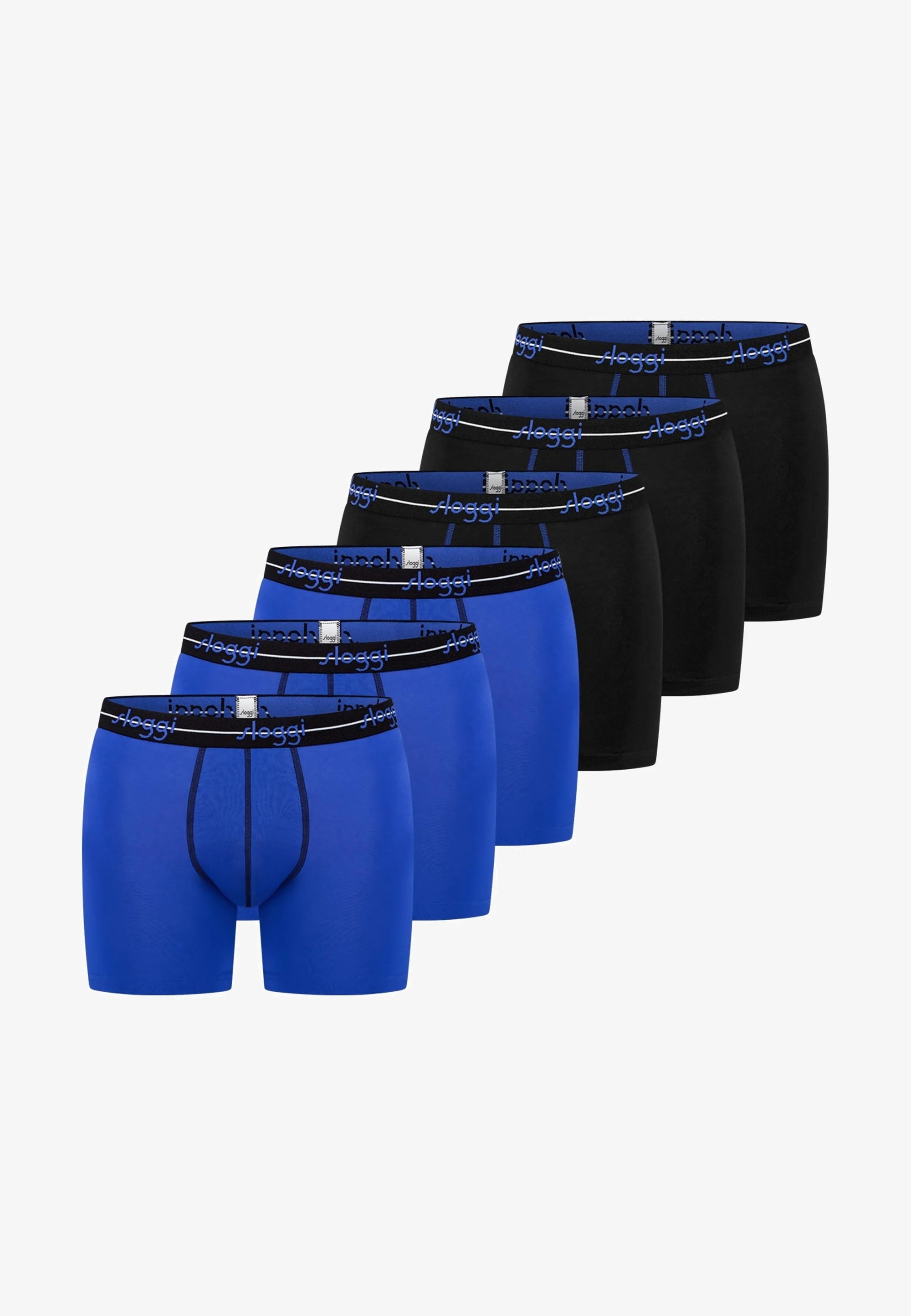 Lot de 6 boxers Sloggi – Bleu clair, Bleu foncé