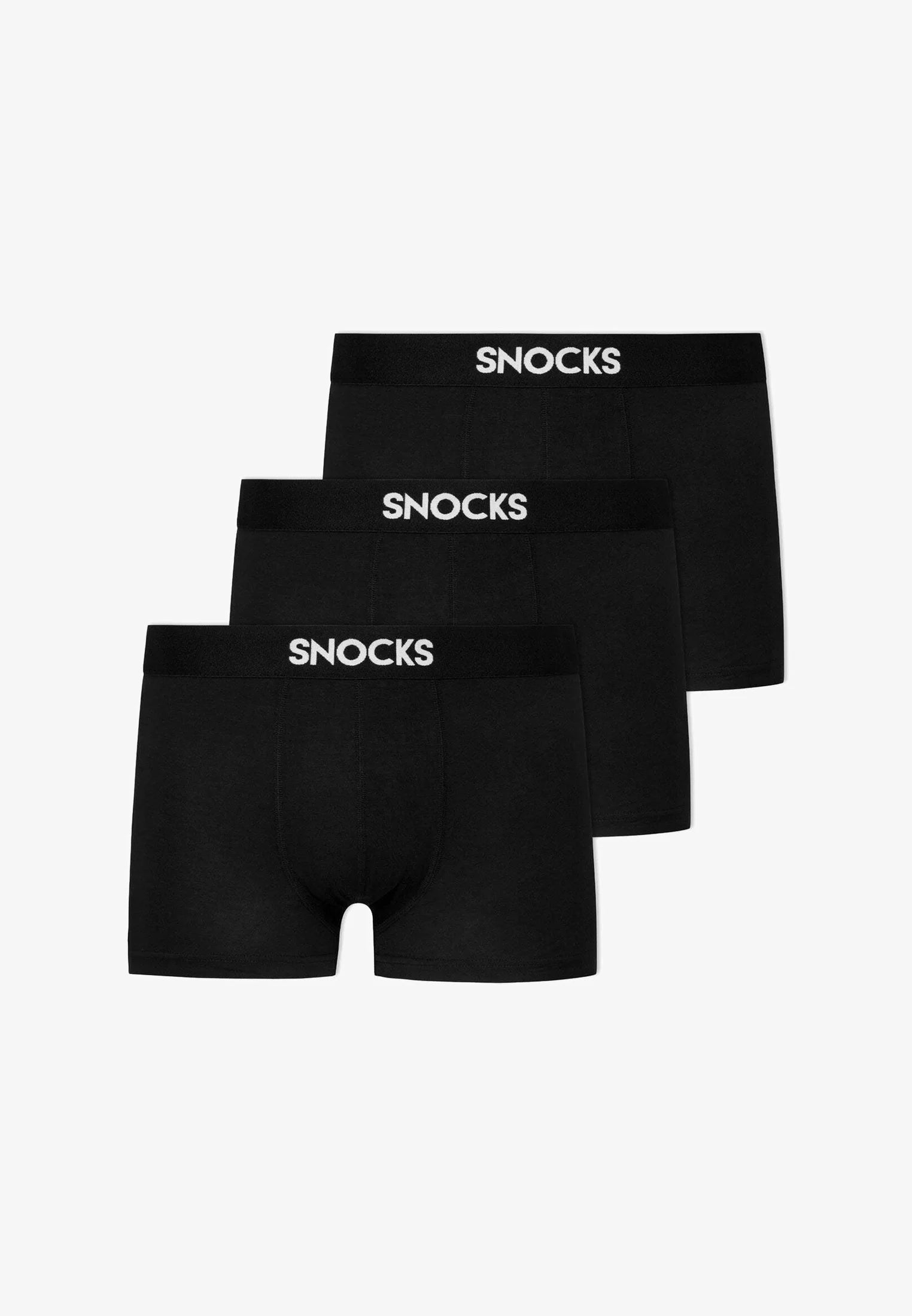 SNOCKS Lot de 3 boxers – Noir