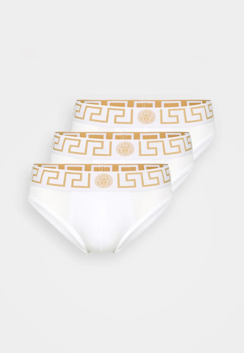 Versace Baumwoll-Stretch-Slips – 3er-Pack – Weiß