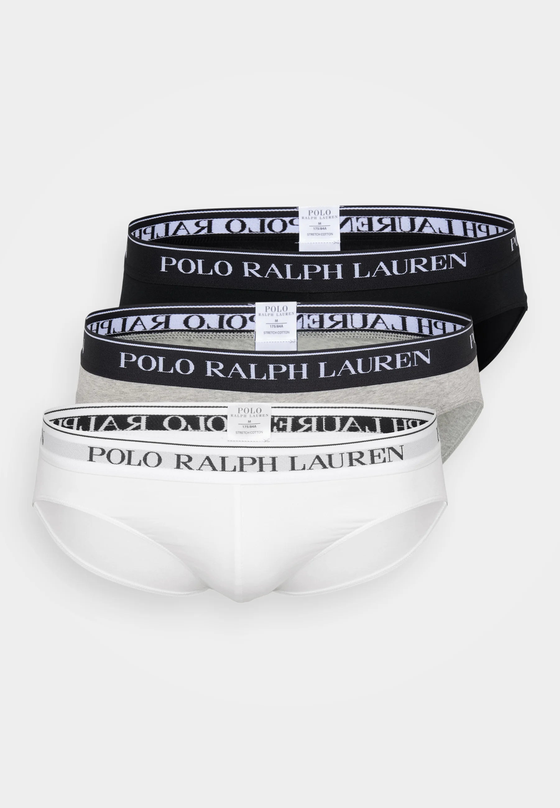 Polo Ralph Lauren Cotton Stretch Briefs – Low Rise – 3 Pack – White, Black, Andover