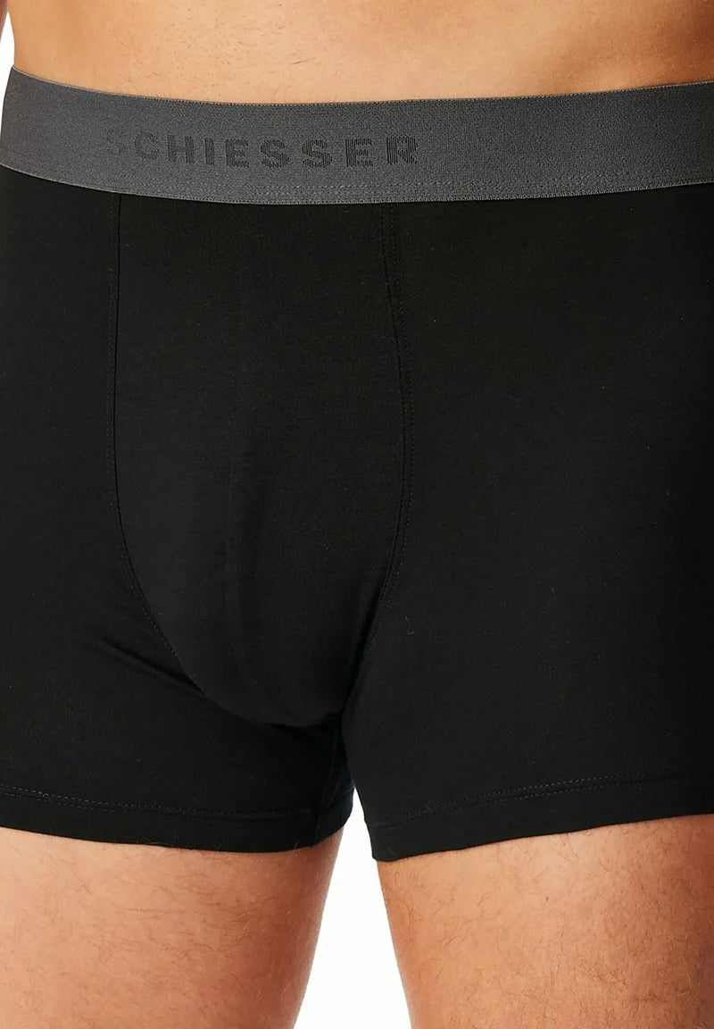 Schiesser Logobund, lot de 6 caleçons – bleu, noir