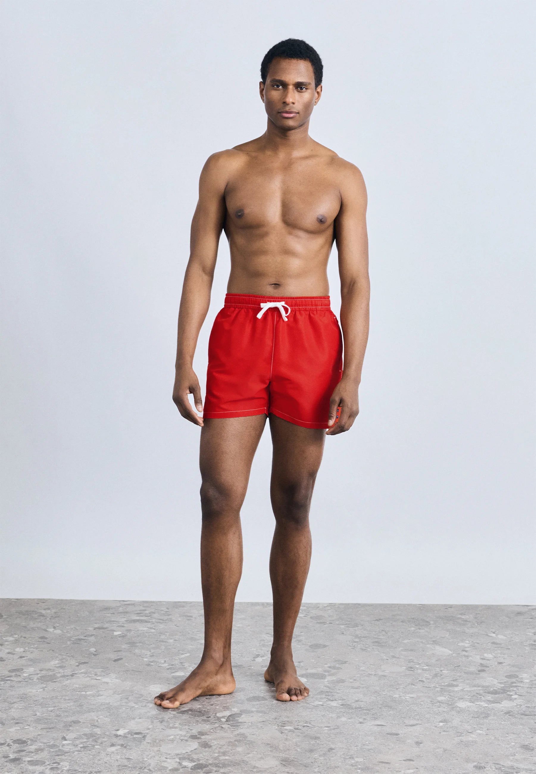 Plavecké šortky Tommy Hilfiger Heritage Logo – Deep Crimson