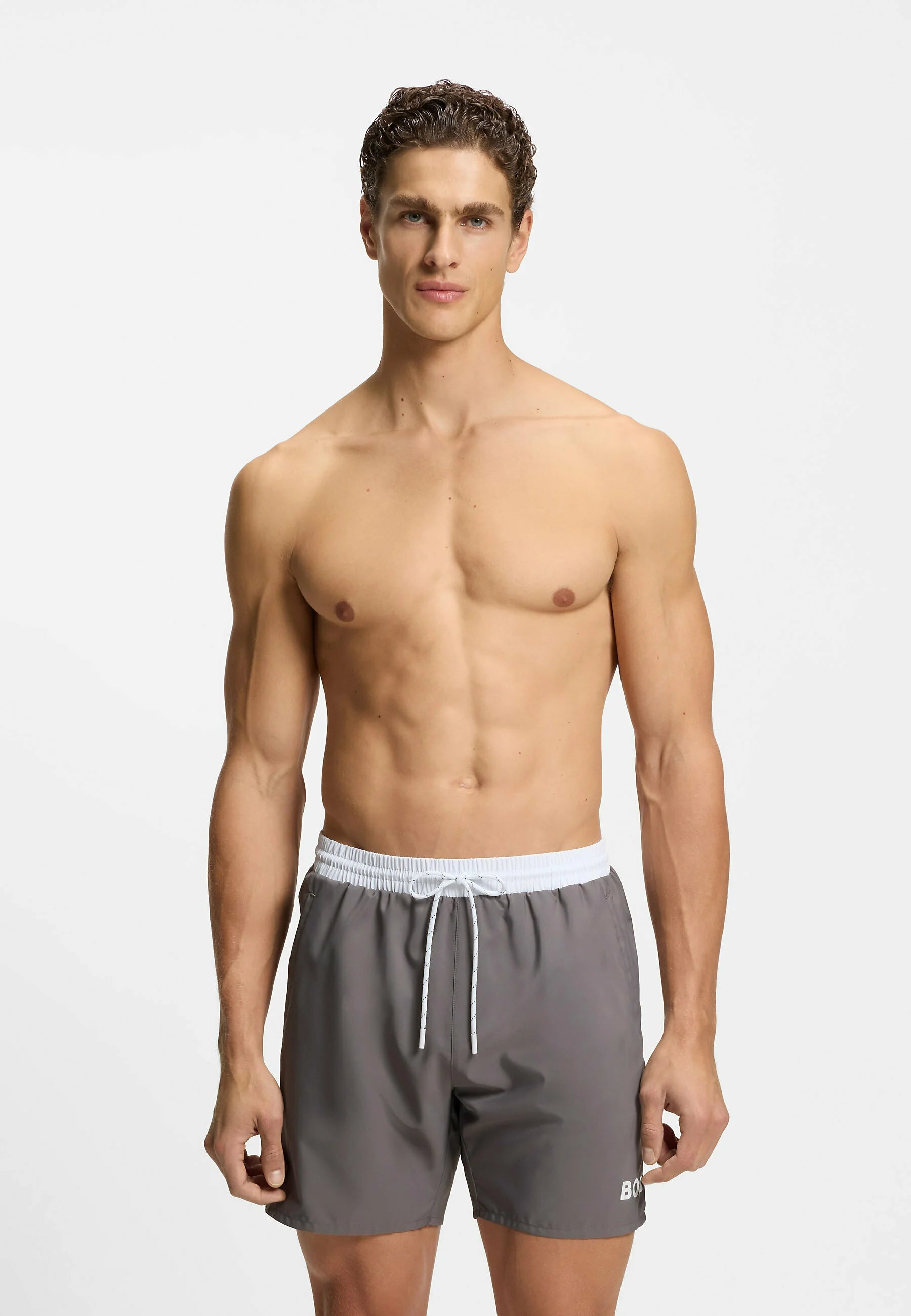 Short de bain BOSS Starfish – Gris foncé Five