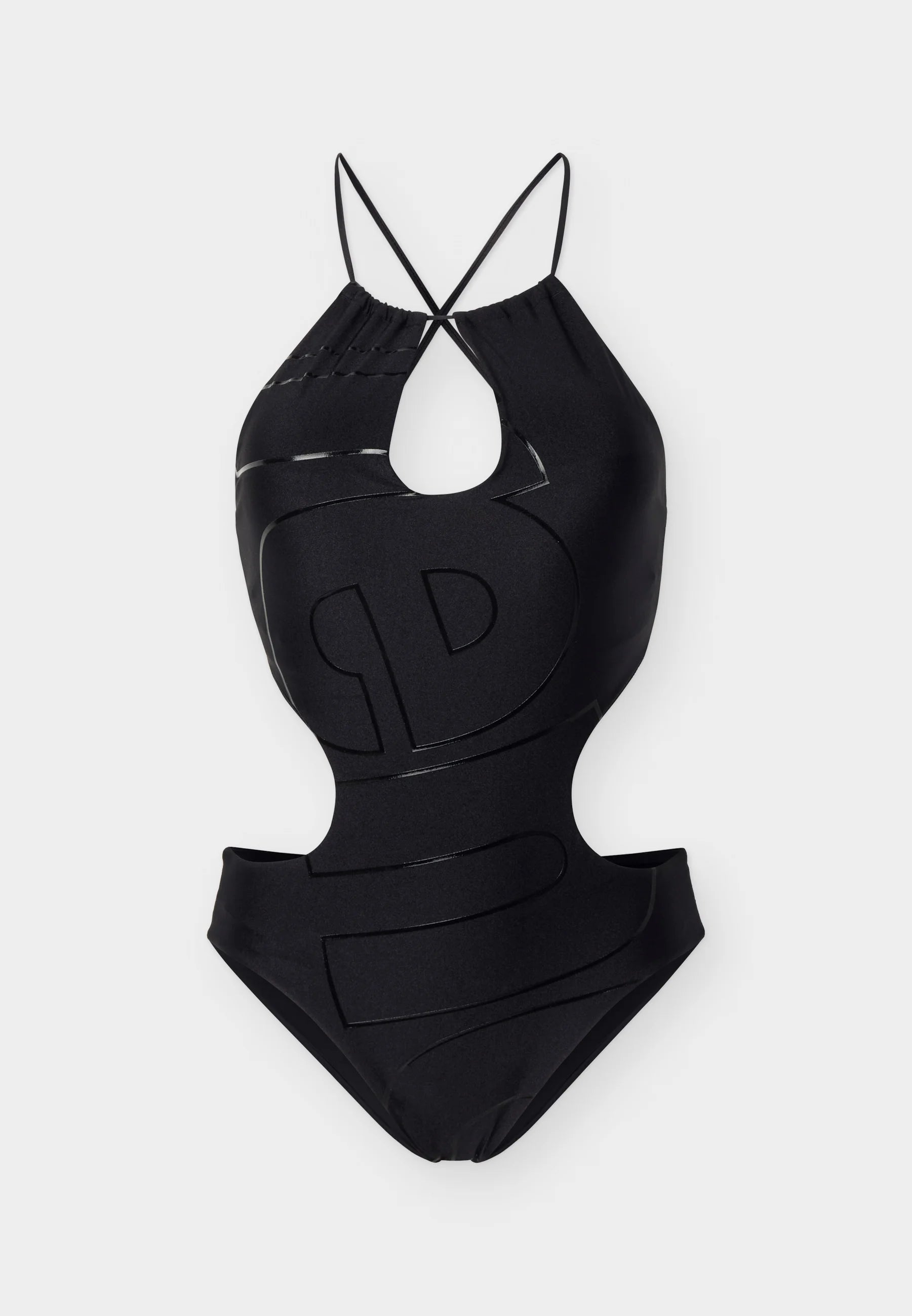 Arena Logotype Cutout One-Piece Swimsuit – Black
