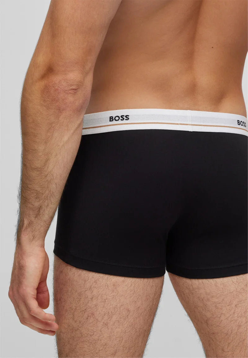 BOSS Trunk Essential 5 Pack – Trunks – Black with White and Black Waistbands