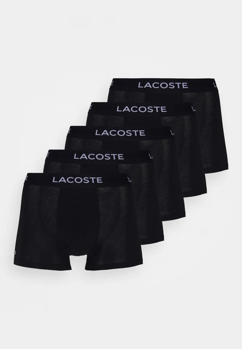 Bauli classici in cotone elasticizzato Lacoste, confezione da 5 – Nero