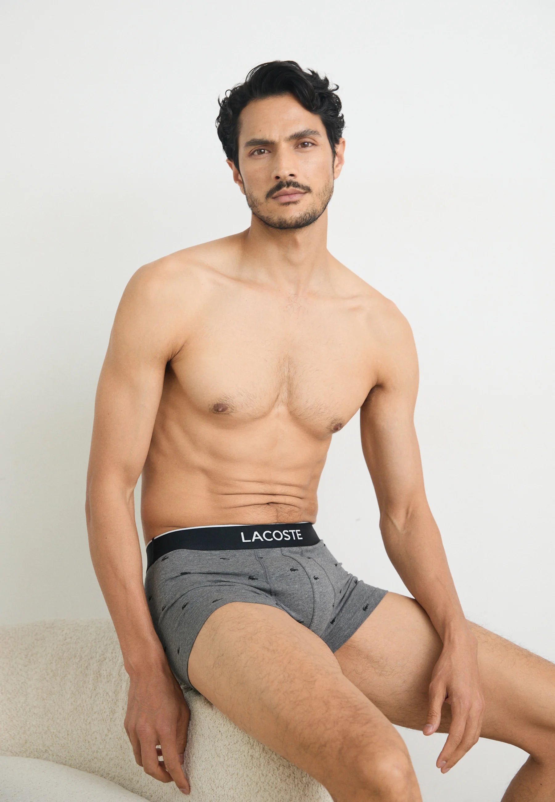 Lot de 3 boxers stretch Lacoste Court Classic – Noir, Pitch Chine, Silver Chine