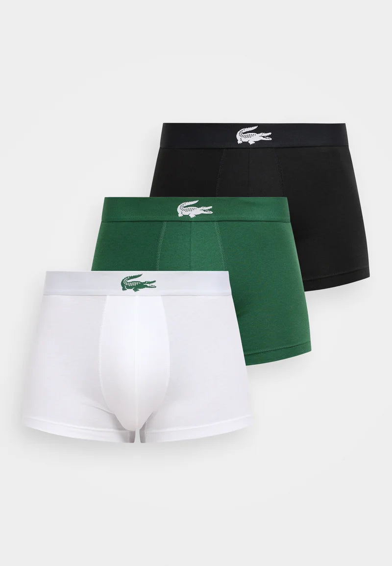 Lacoste Court Underwear Lot de 3 boxers stretch – blanc, vert, noir