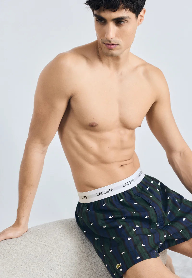 Boxer in cotone sciolto Lacoste intimo confezione da 3 - Blu navy, Sinople
