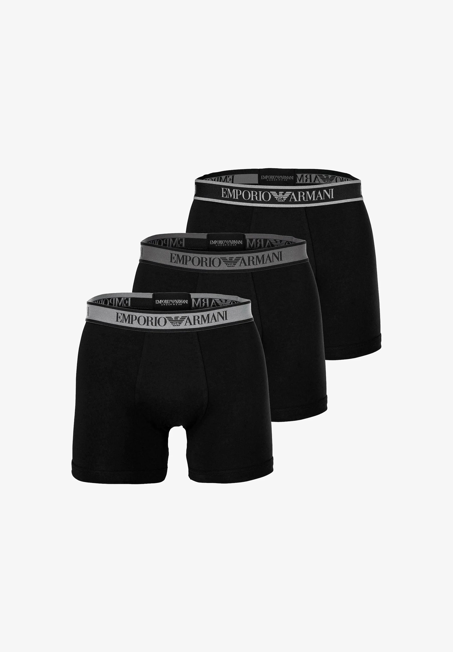 Emporio Armani CORE Logoband Stretch 3 Pack Boxer Briefs – Black