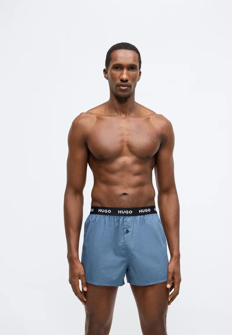 HUGO Triplet 3 Pack Boxer Shorts – Black, Light Blue