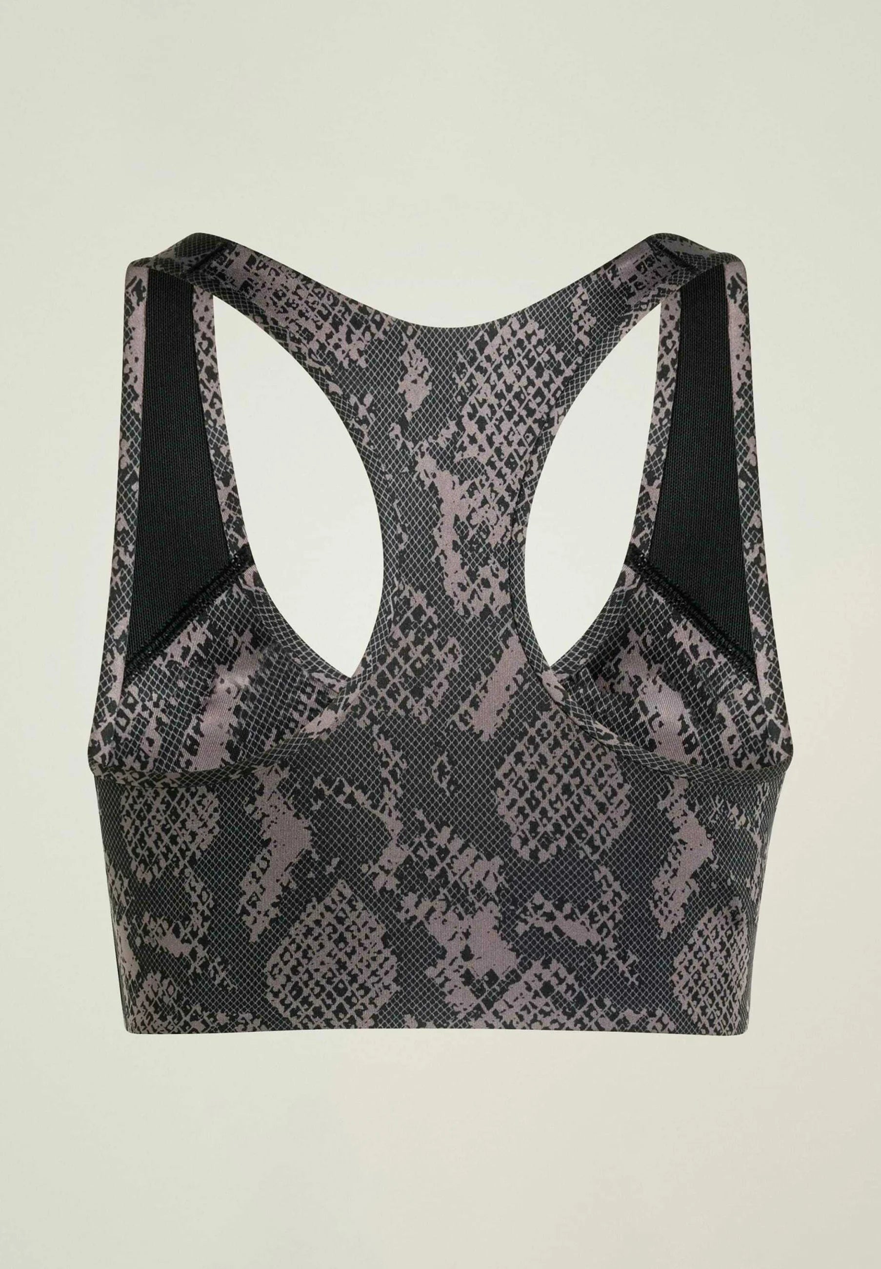 Adidas by Stella McCartney Power Impact bedruckter Sport-BH mit mittlerem Halt – Anthrazit, Schwarz