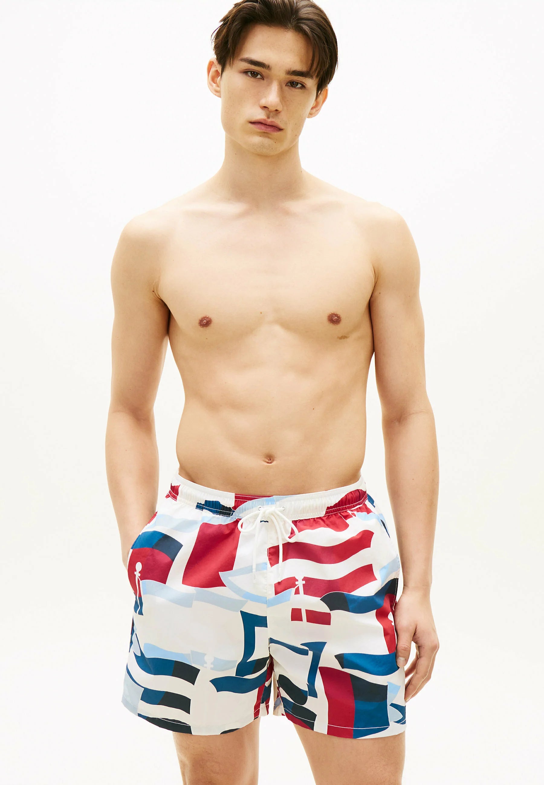 Tommy Hilfiger Swim Shorts – Vintage Flags Ivory Petal